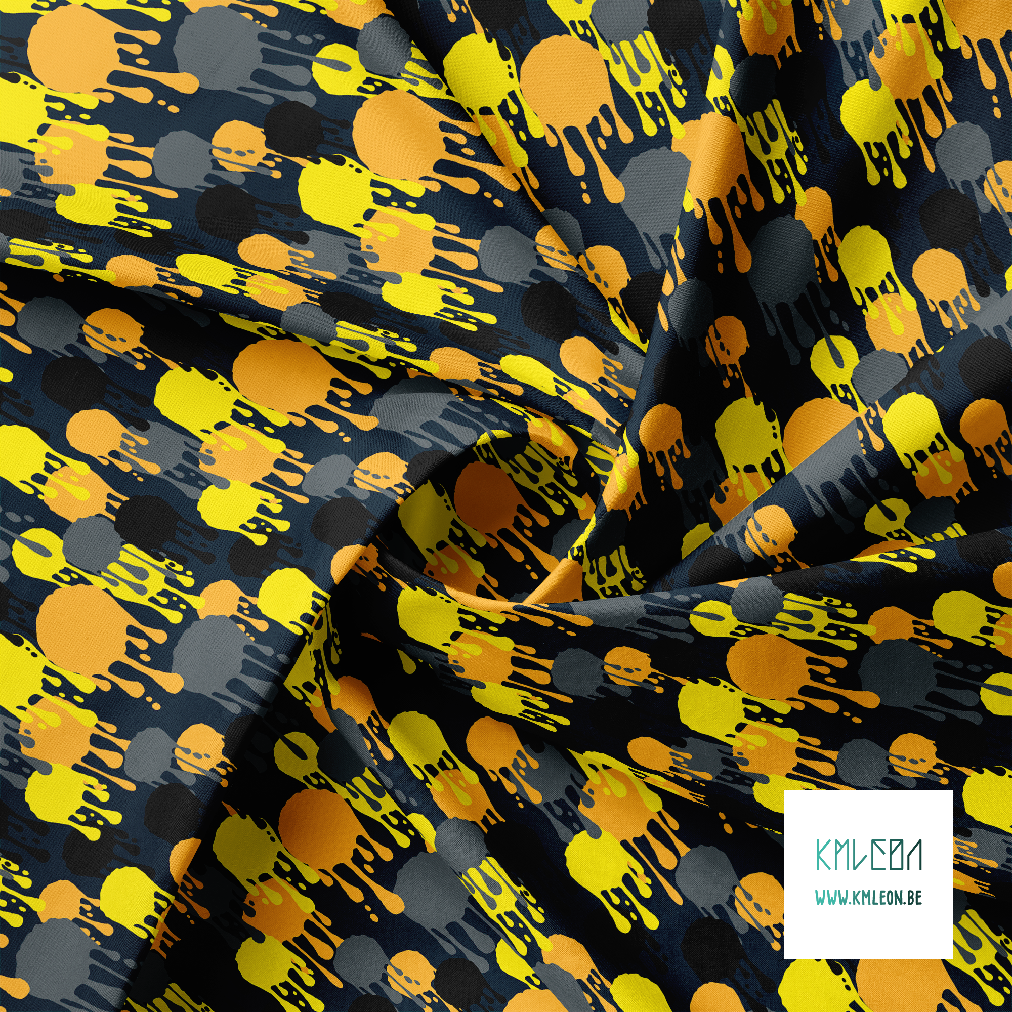 Gele, oranje, grijze en zwarte graffiti stof