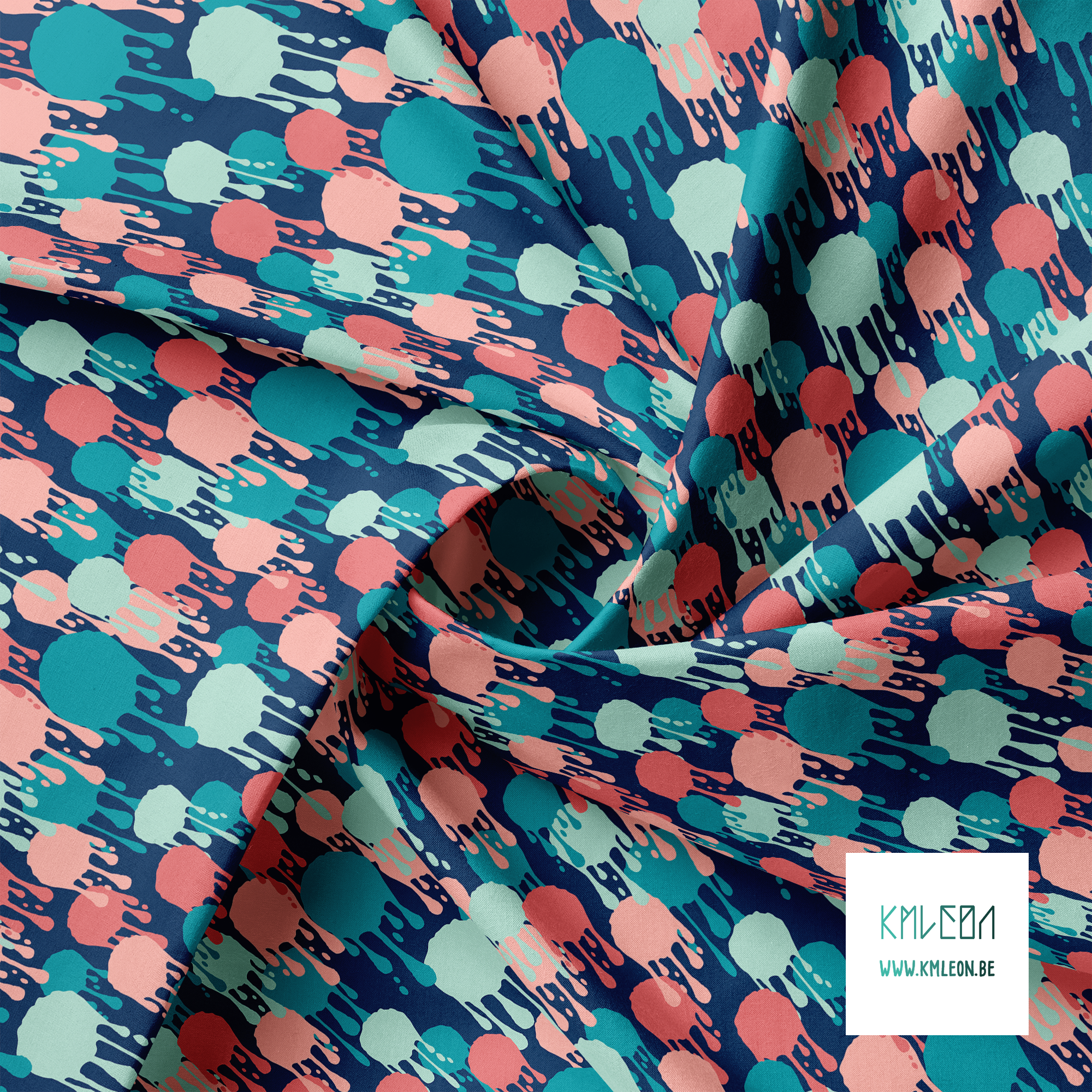 Roze, muntgroene en blauwgroene graffiti stof