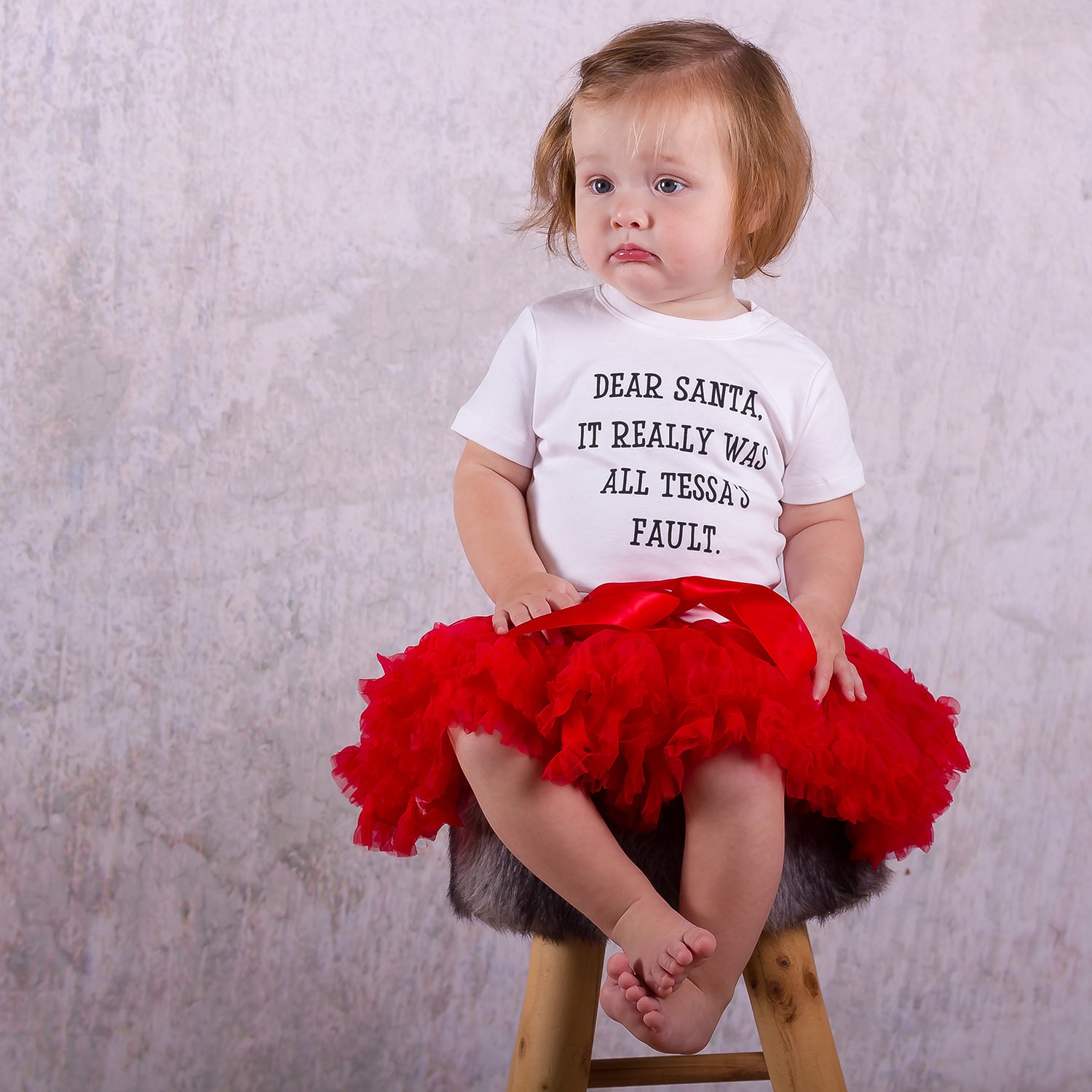 'Santa, it really was....' baby shirt met korte mouwen