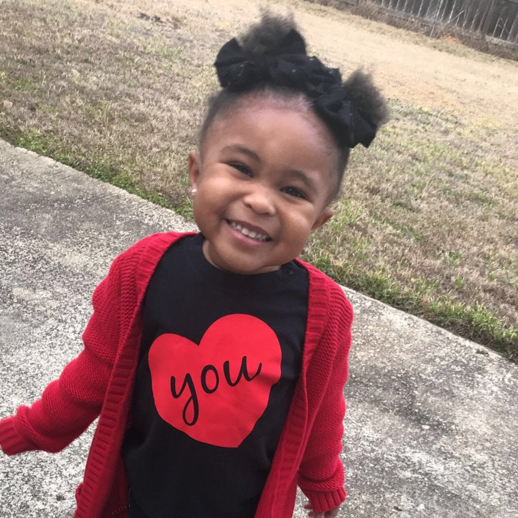 'You' hart baby shirt met korte mouwen