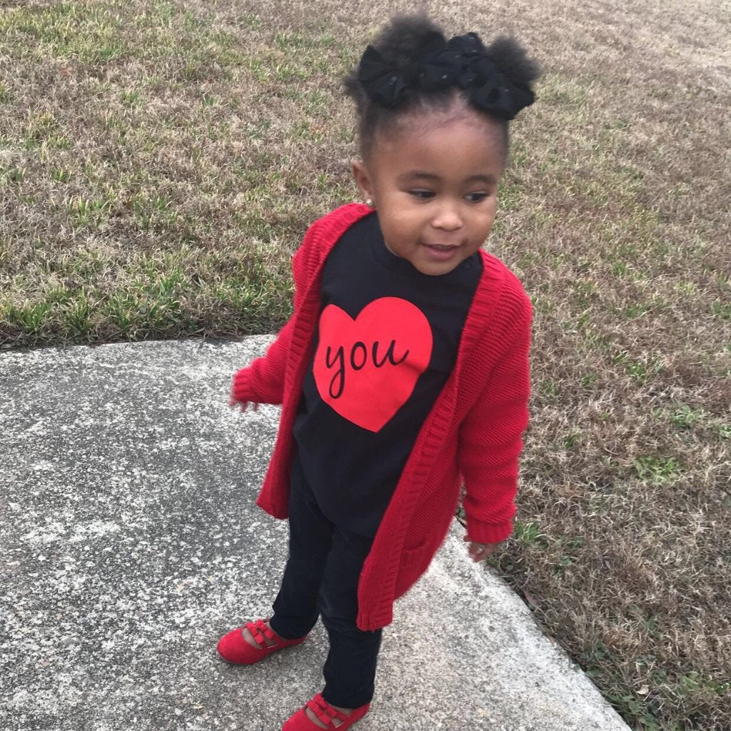 'You' hart baby shirt met korte mouwen