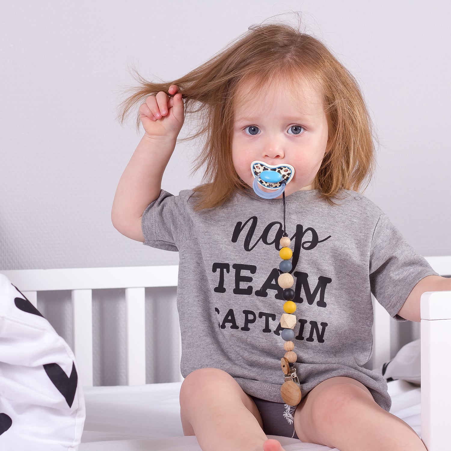 'Nap team captain' baby shirt met korte mouwen