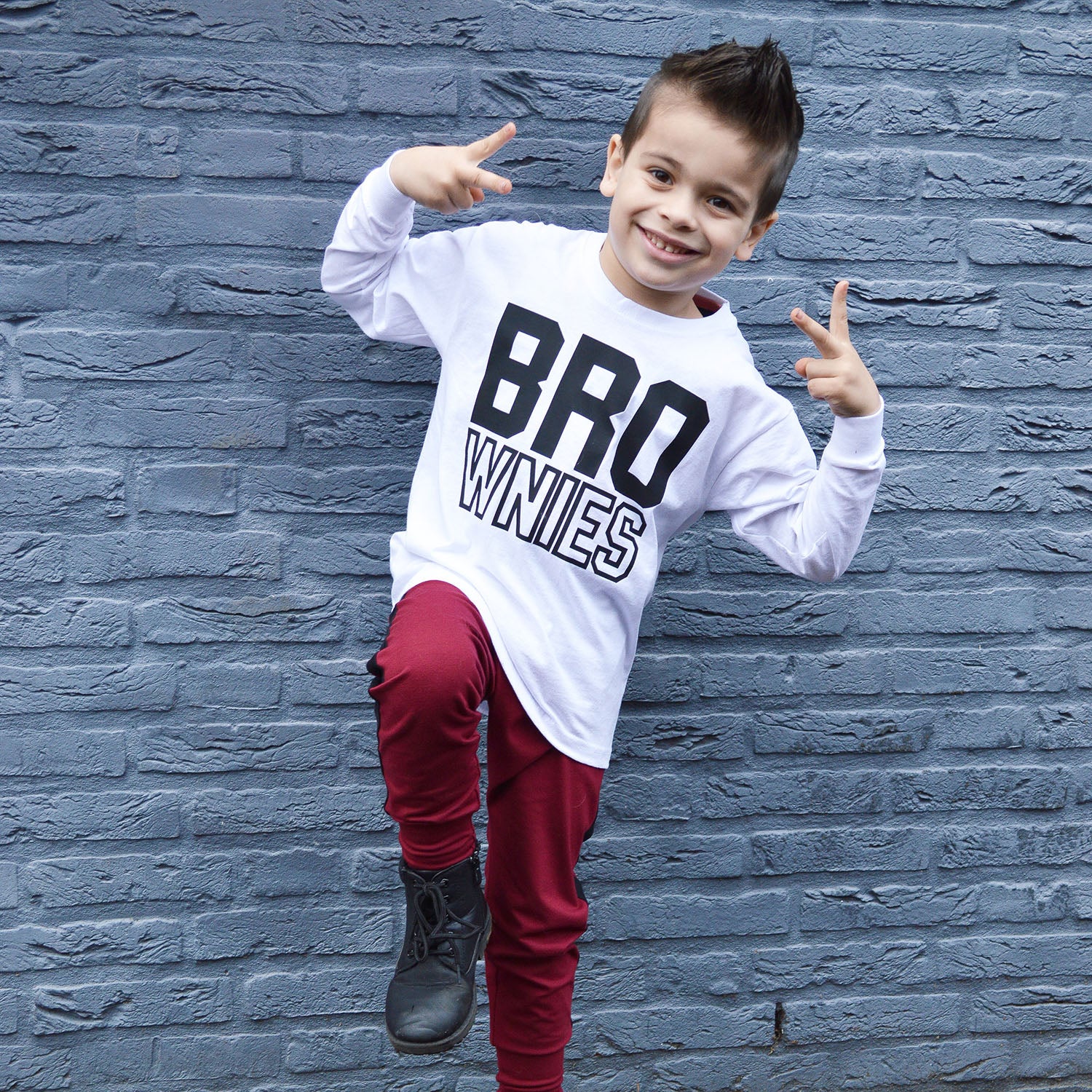 'Bro-wnies' kind shirt met lange mouwen