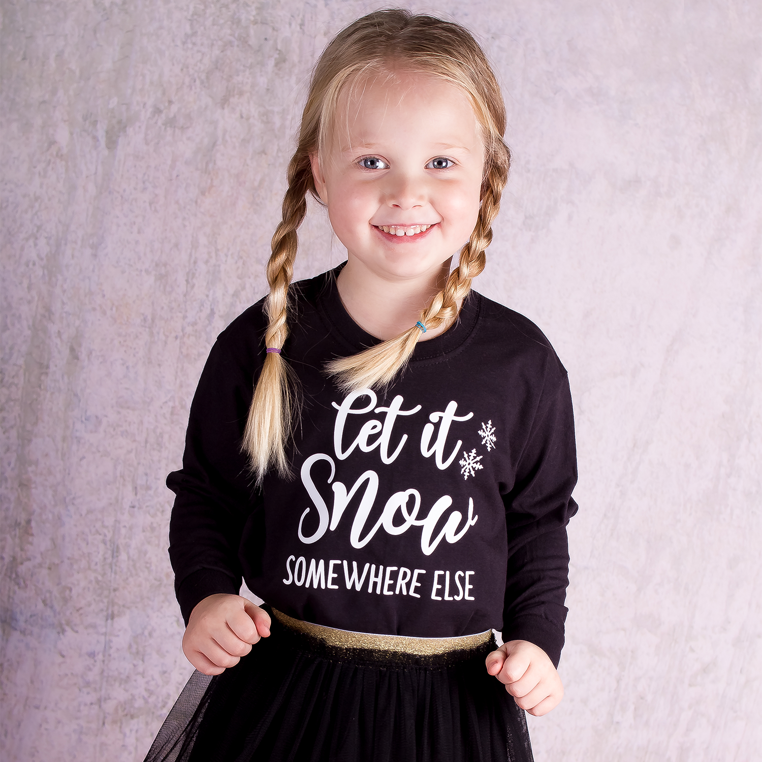 'Let it snow - somewhere else' kind shirt met lange mouwen