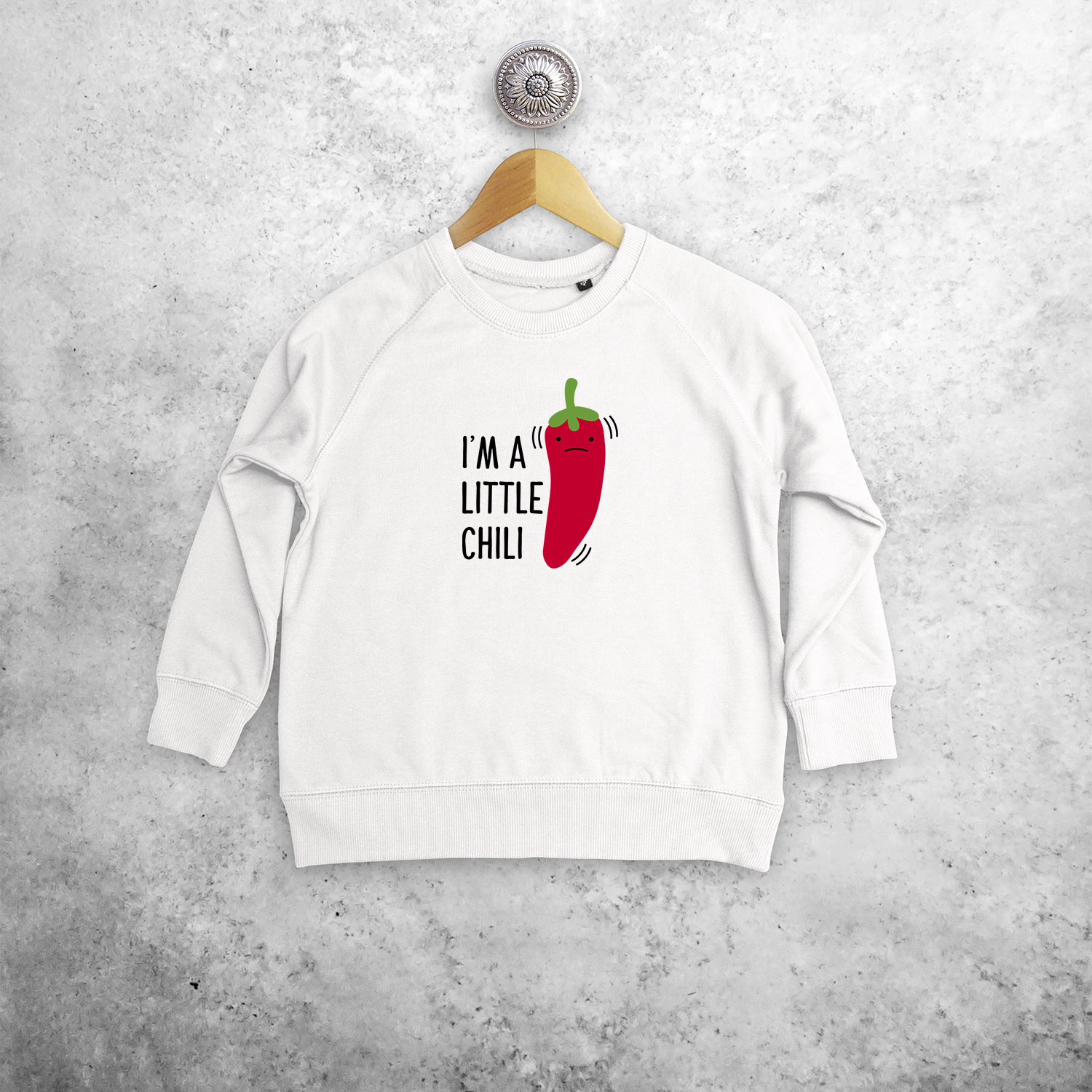 'I'm a little chili' kids sweater