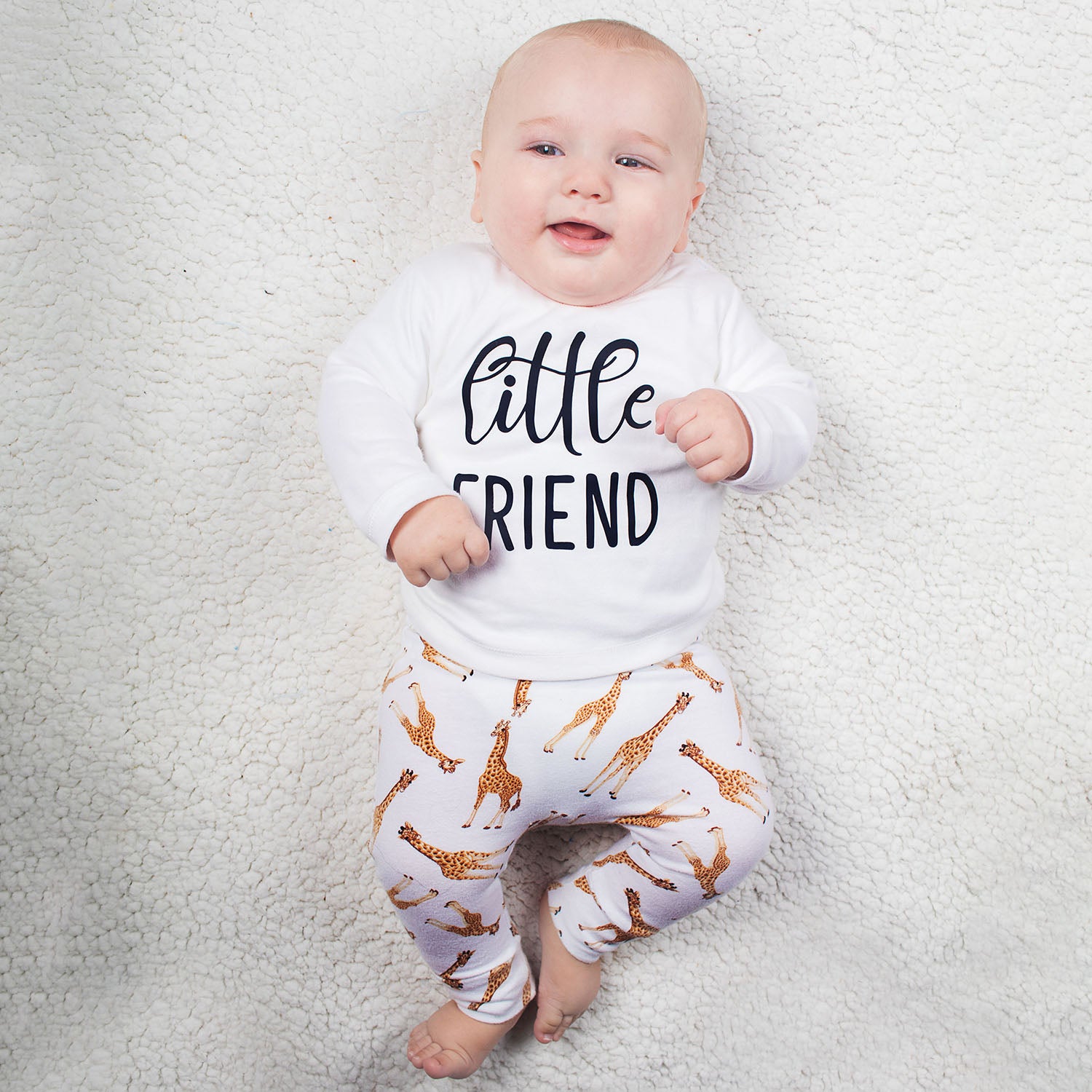'Little friend' baby shirt met lange mouwen