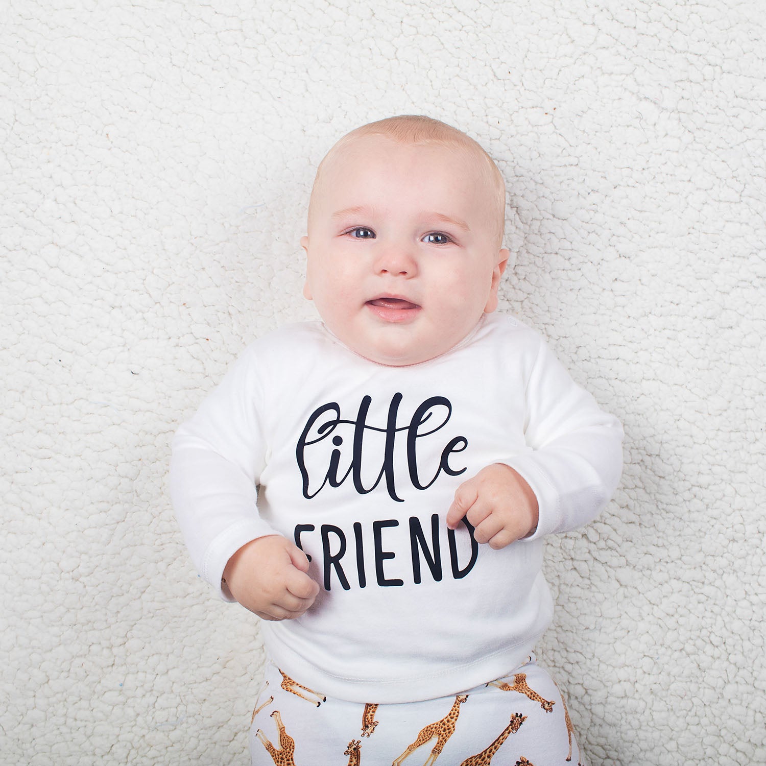 'Little friend' baby shirt met lange mouwen