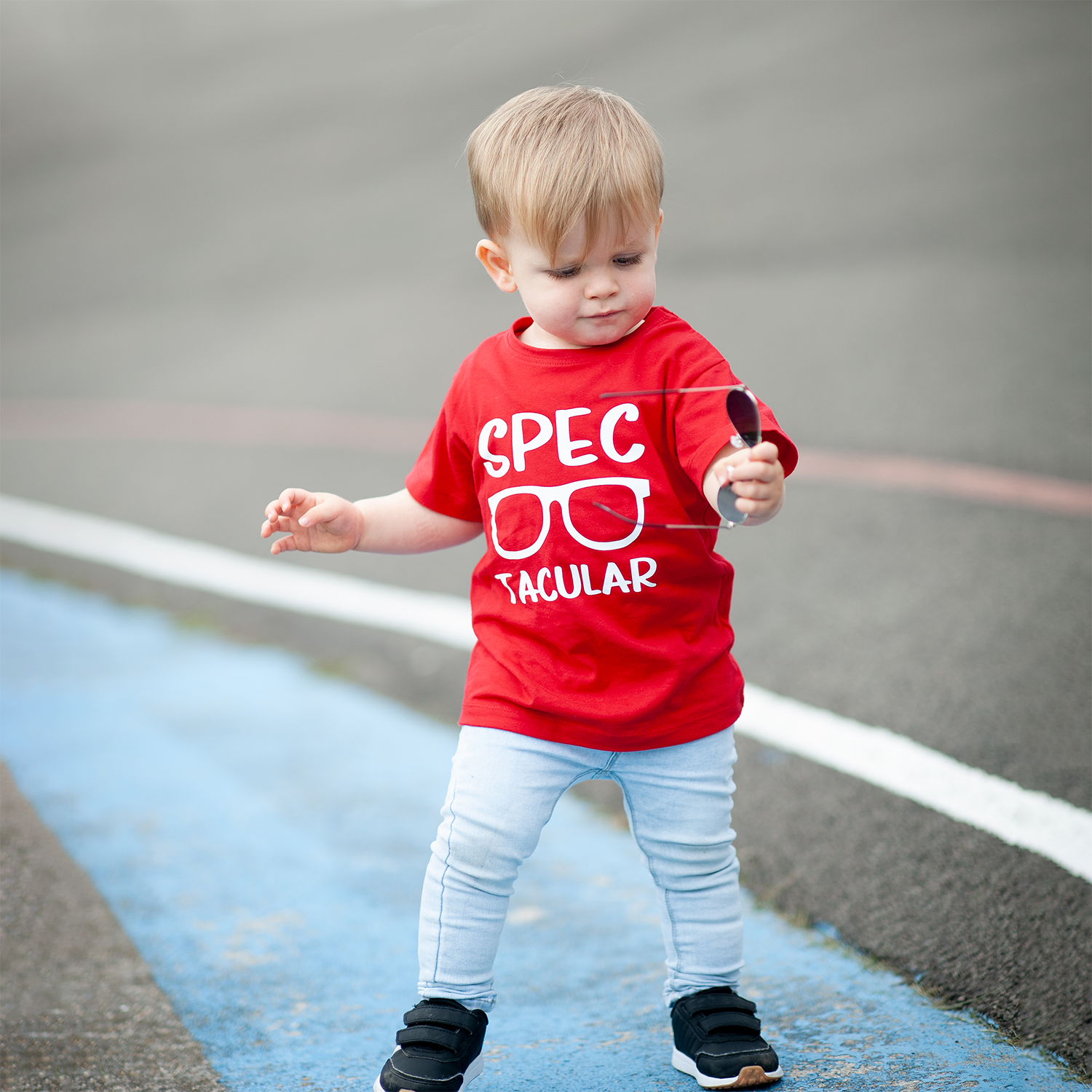 'Spectacular' kind shirt met korte mouwen