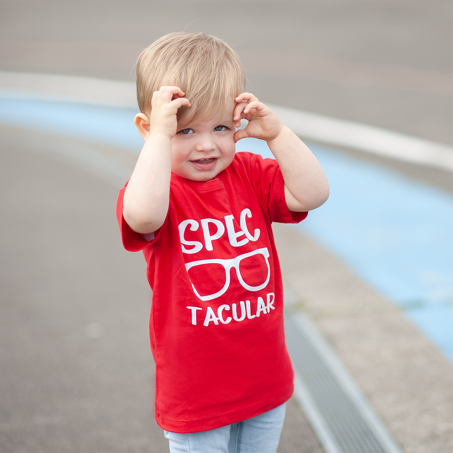 'Spectacular' kind shirt met korte mouwen