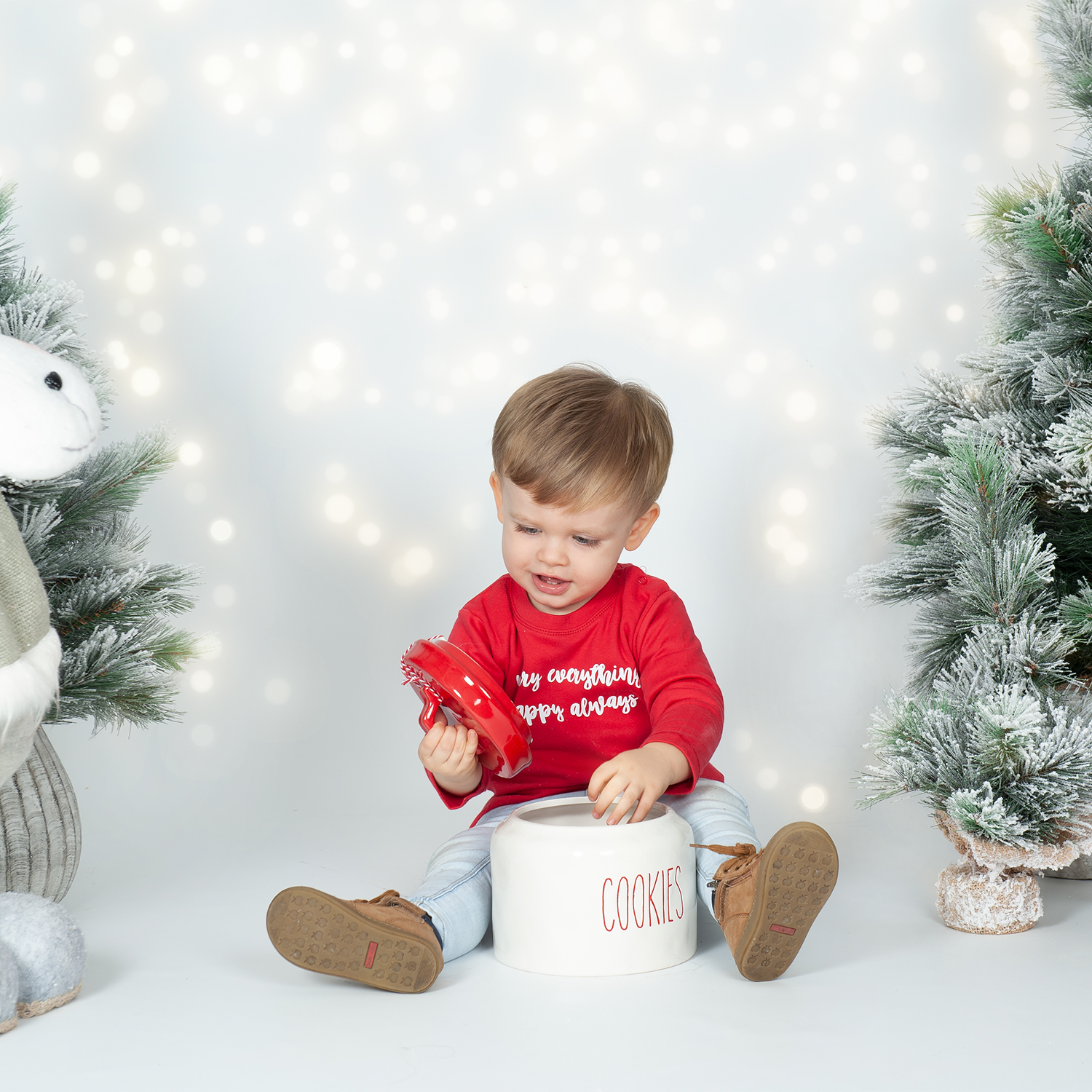 'Merry everything, Happy always' baby shirt met lange mouwen