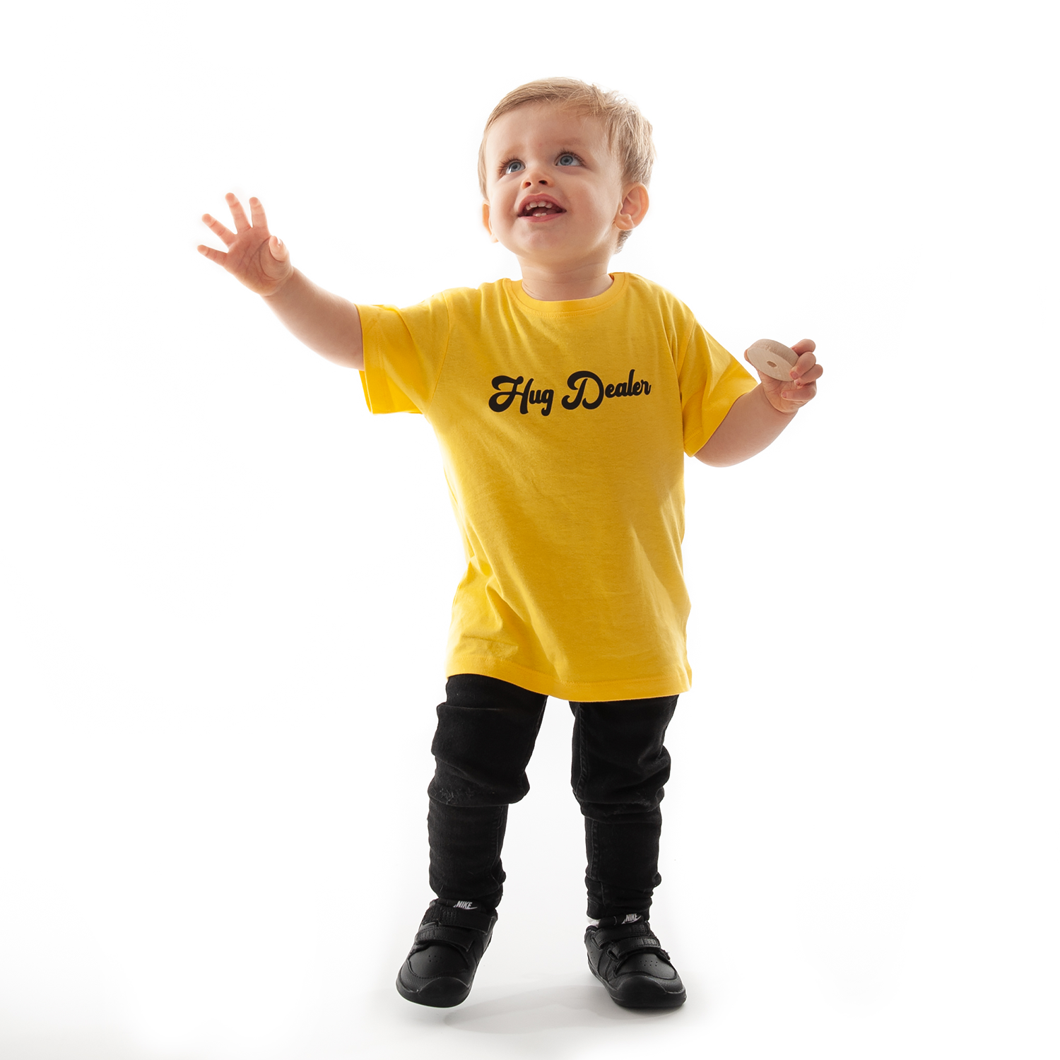 'Hug dealer' kind shirt met korte mouwen