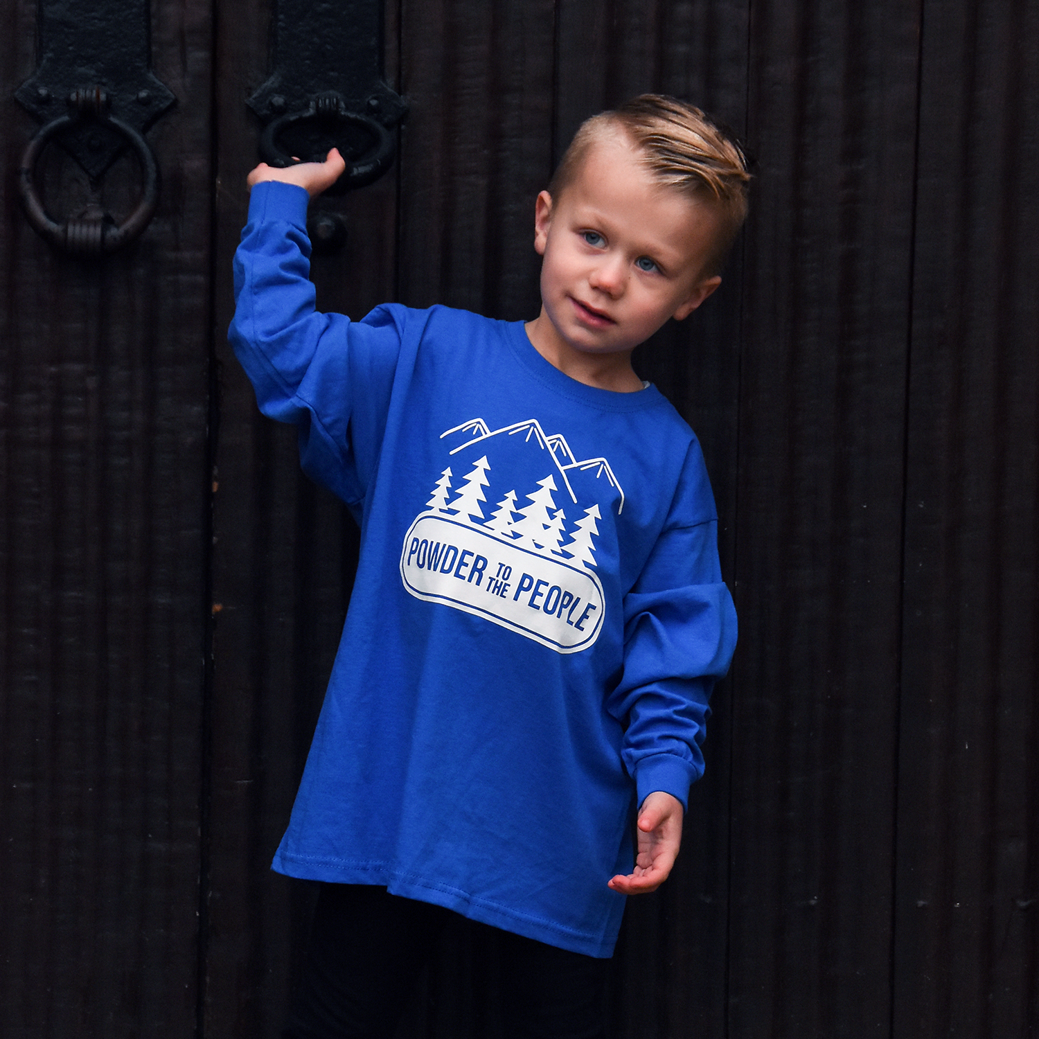 'Powder to the people' kind shirt met lange mouwen