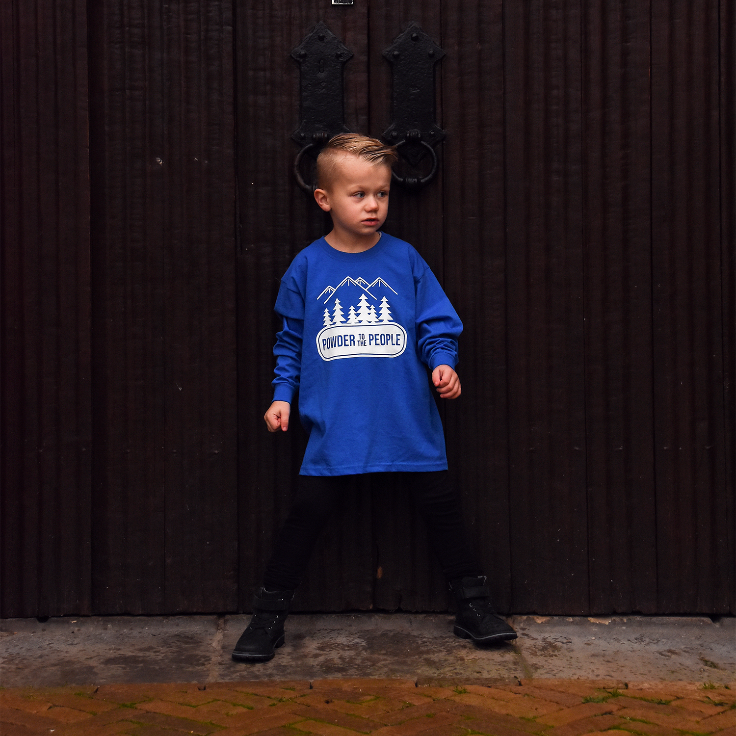 'Powder to the people' kind shirt met lange mouwen