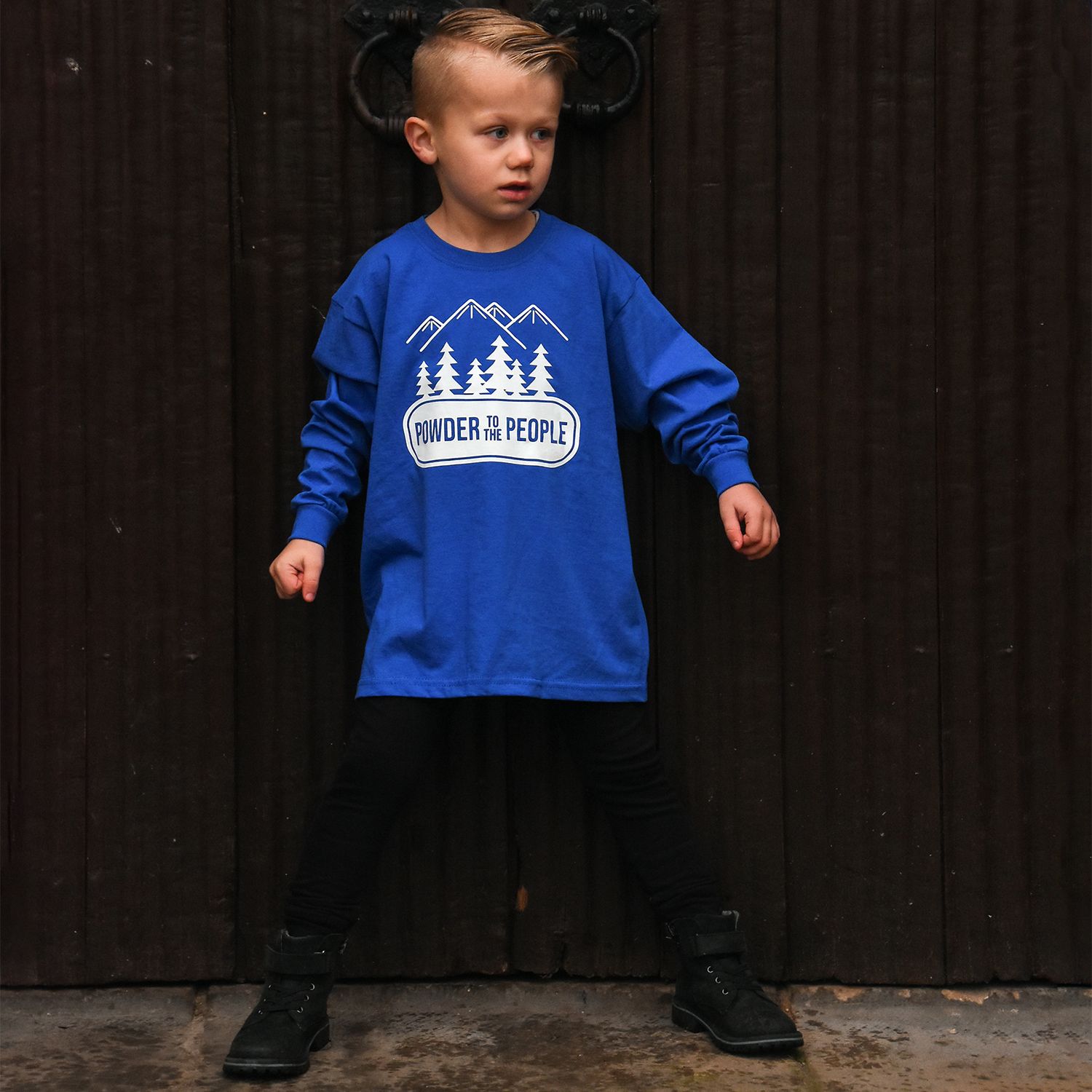 'Powder to the people' kind shirt met lange mouwen