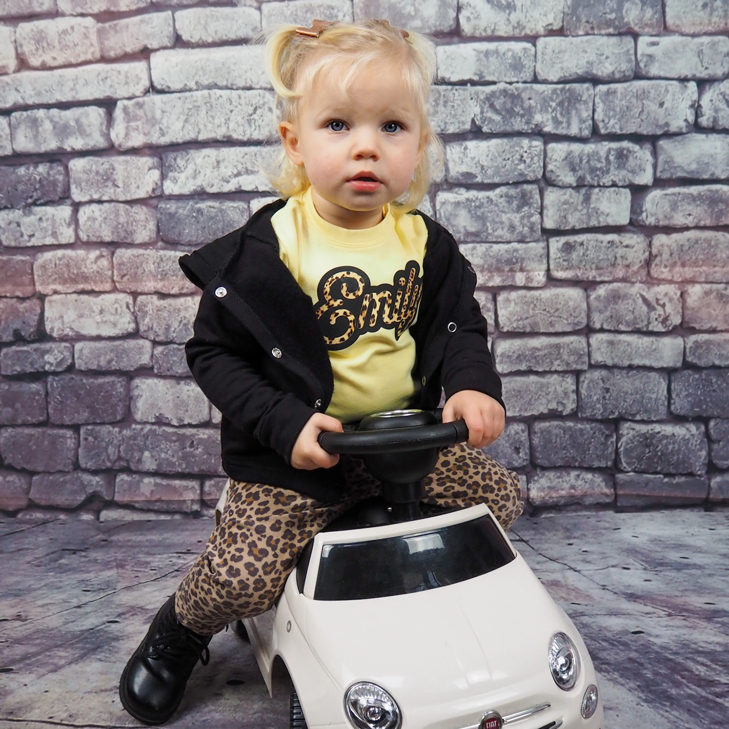 Luipaard naam baby shirt met korte mouwen