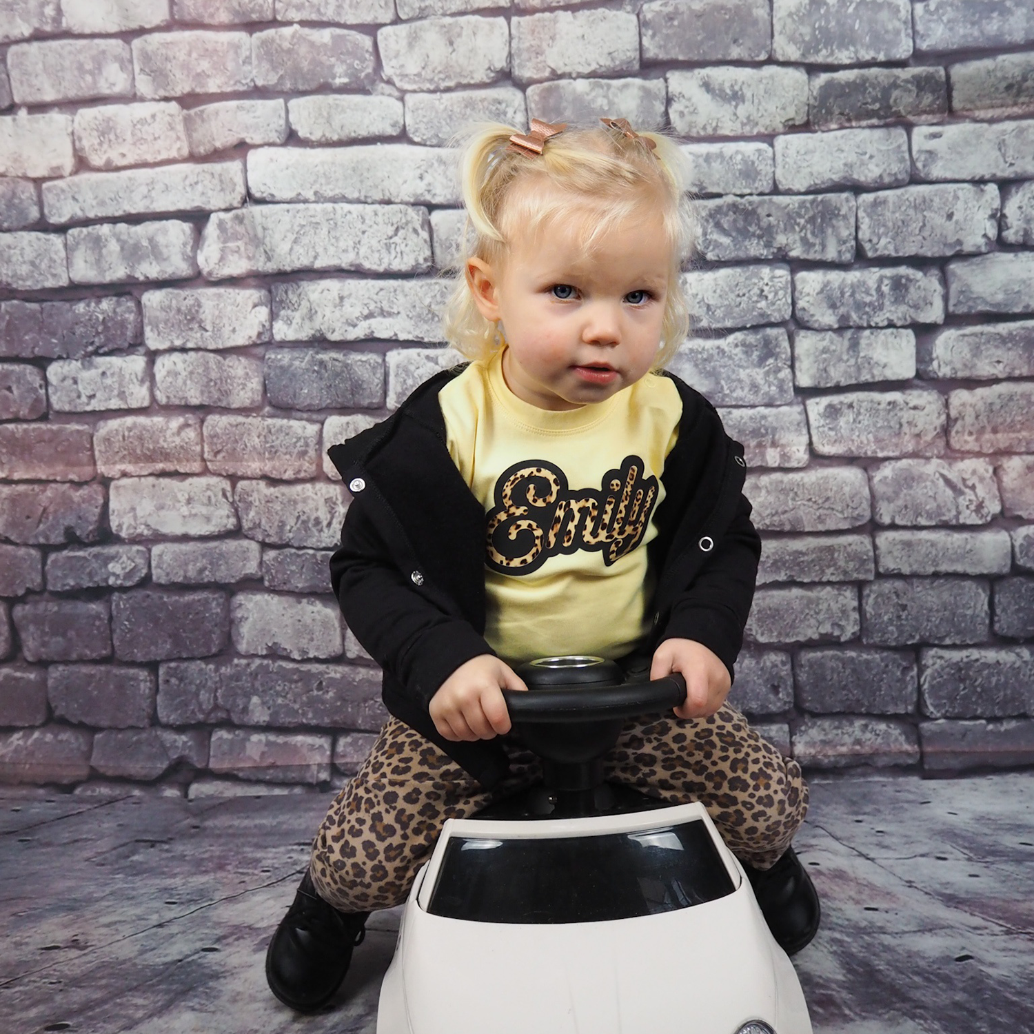 Luipaard naam baby shirt met korte mouwen