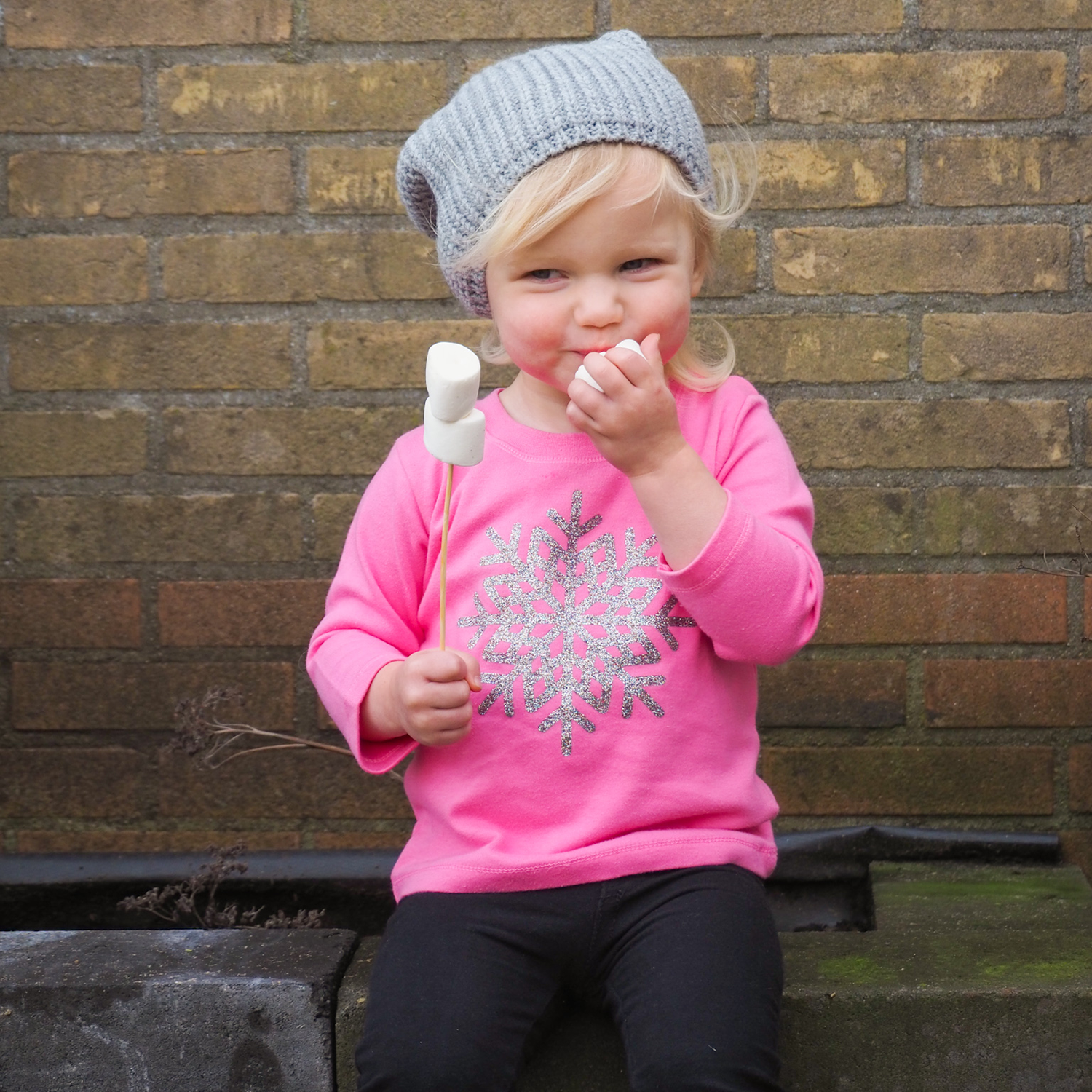 Sneeuwvlok baby shirt met lange mouwen