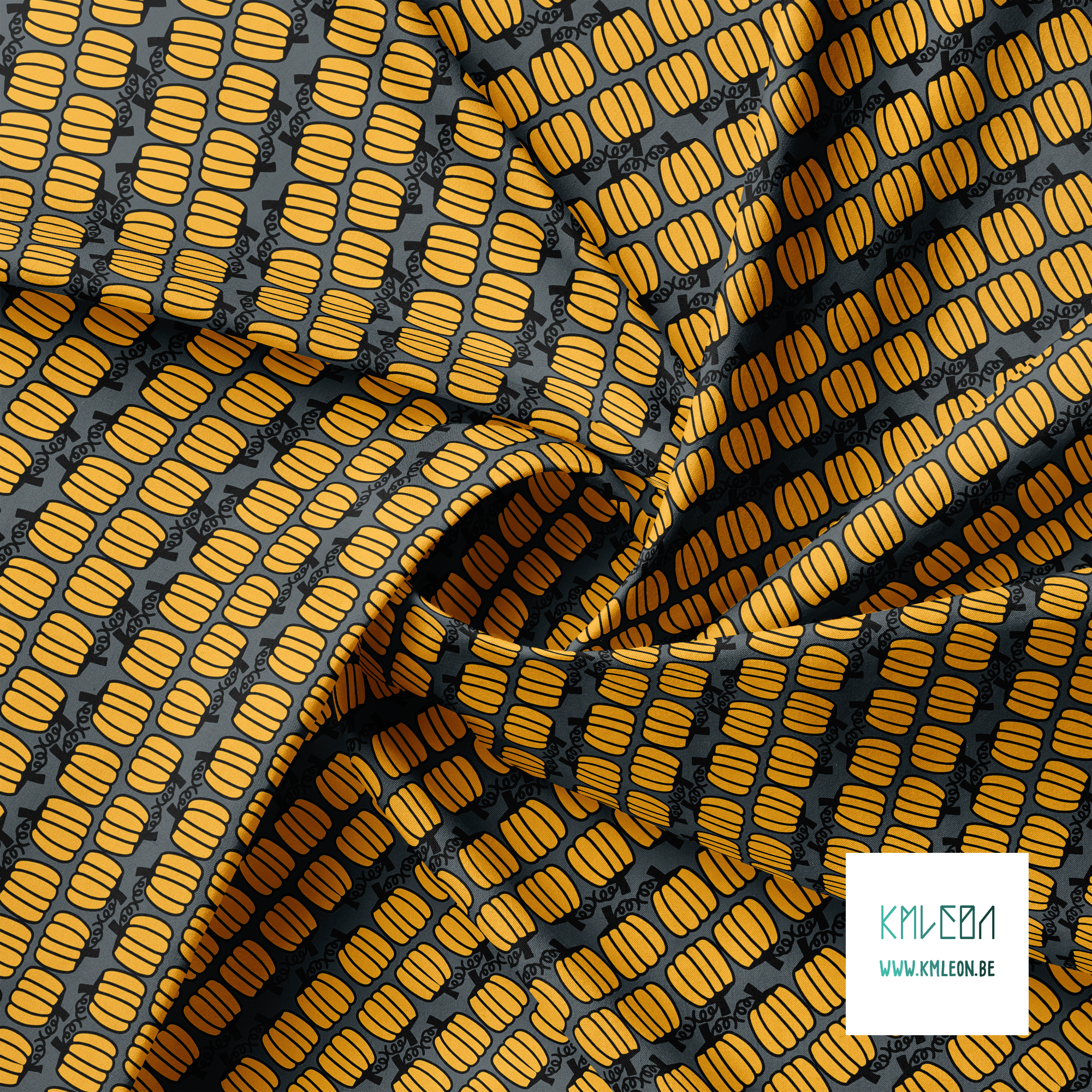 Rijen pompoenen stof