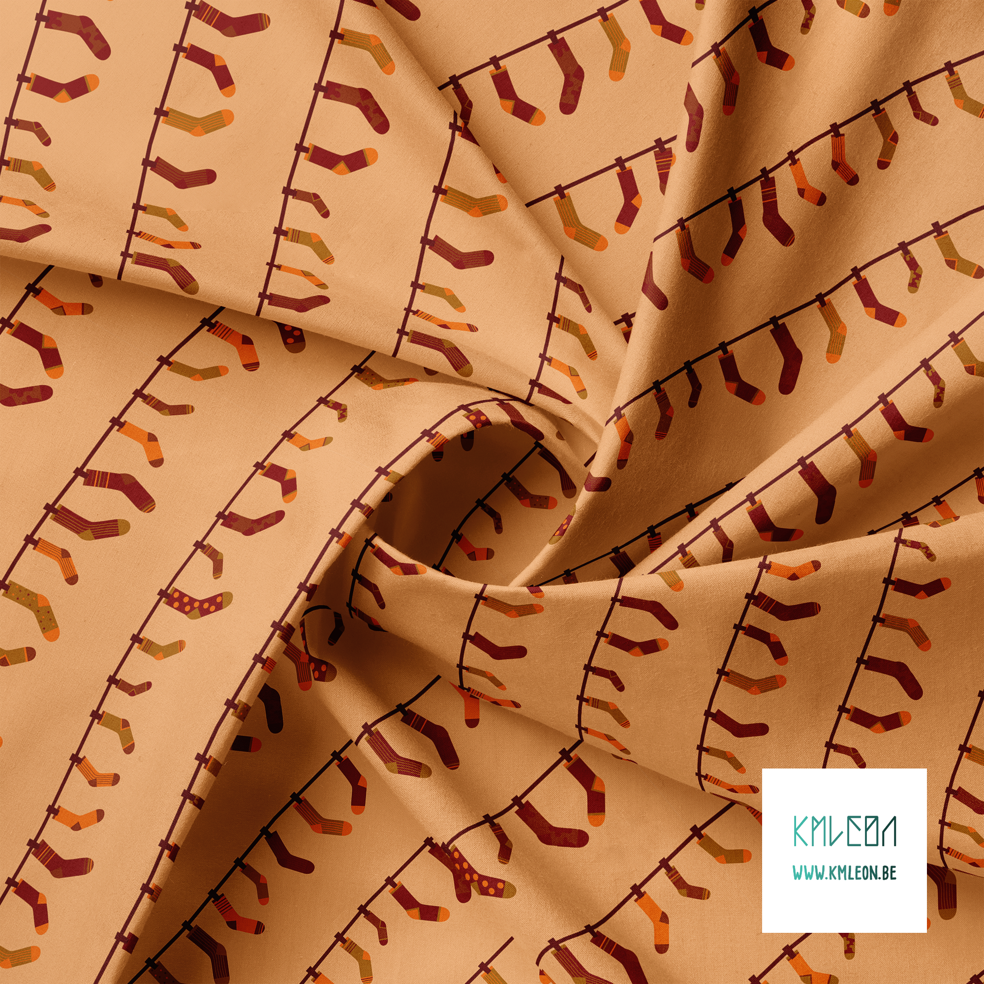 Sokken aan kledinglijn stof