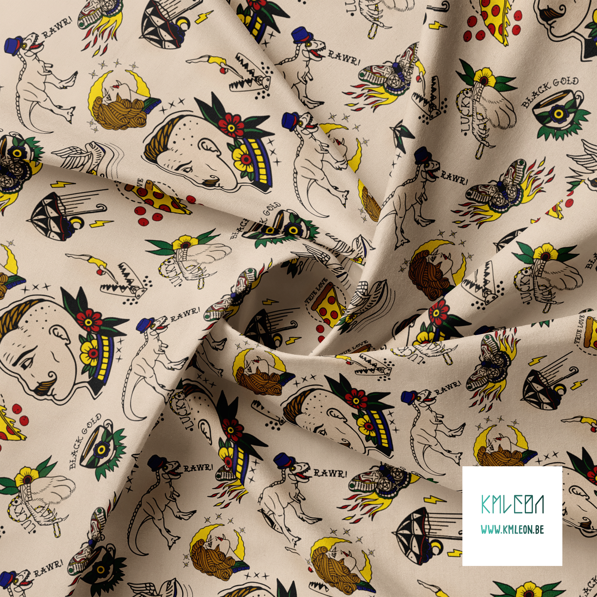 Tattoo flash sheet stof