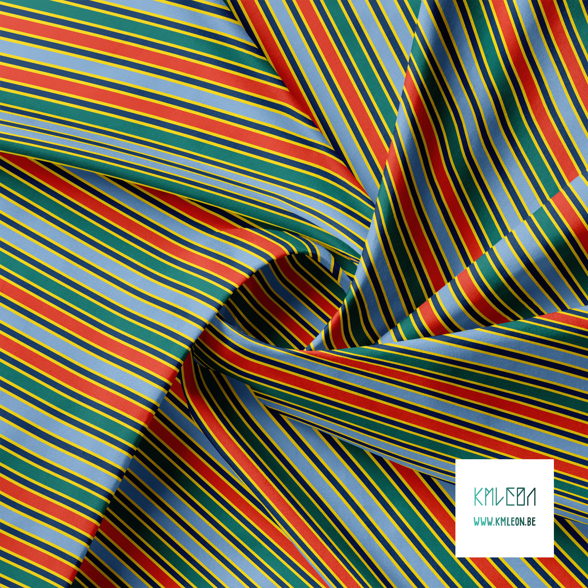 Groene, blauwe en rode vertikale strepen stof