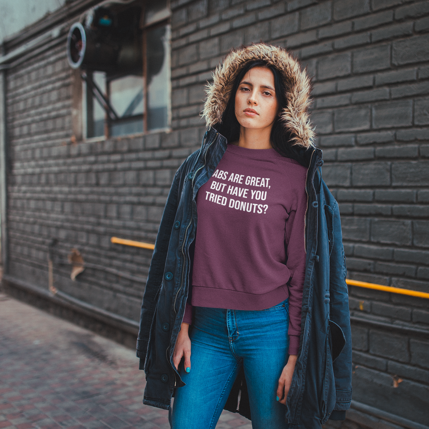 'Abs are great but have you tried donuts' trui