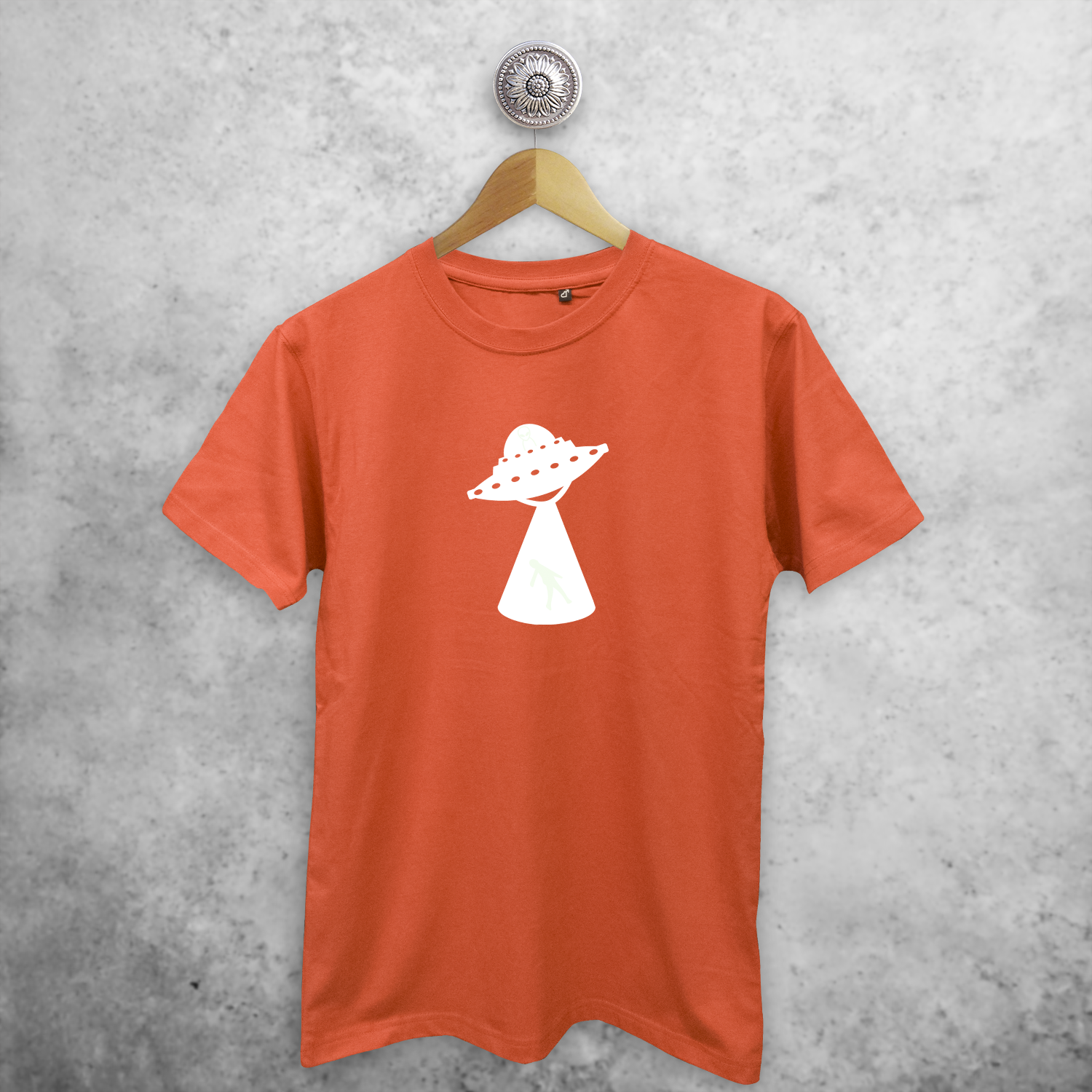 Alien ontvoering glow in the dark volwassene shirt