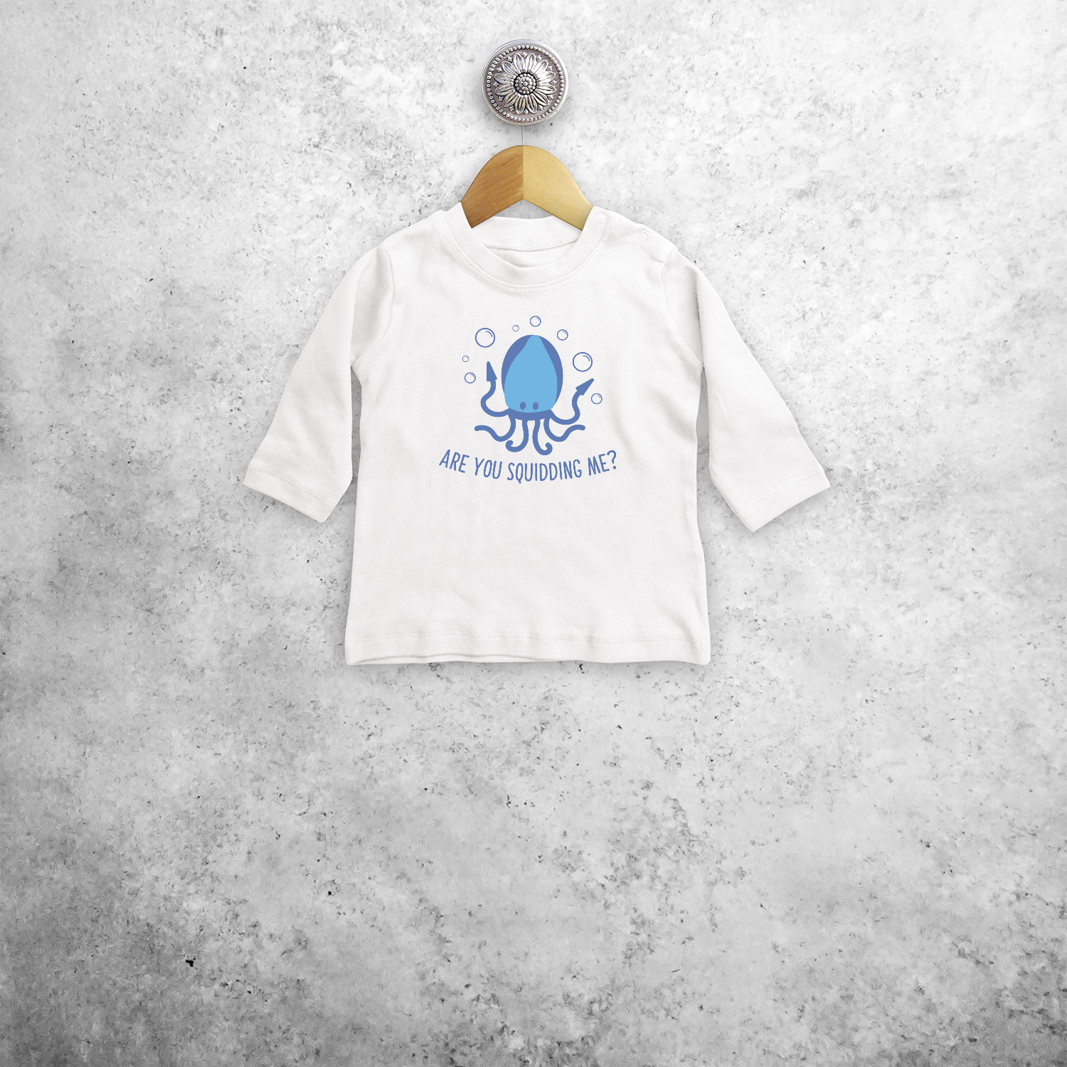 Are you squidding me?' baby shirt met lange mouwen