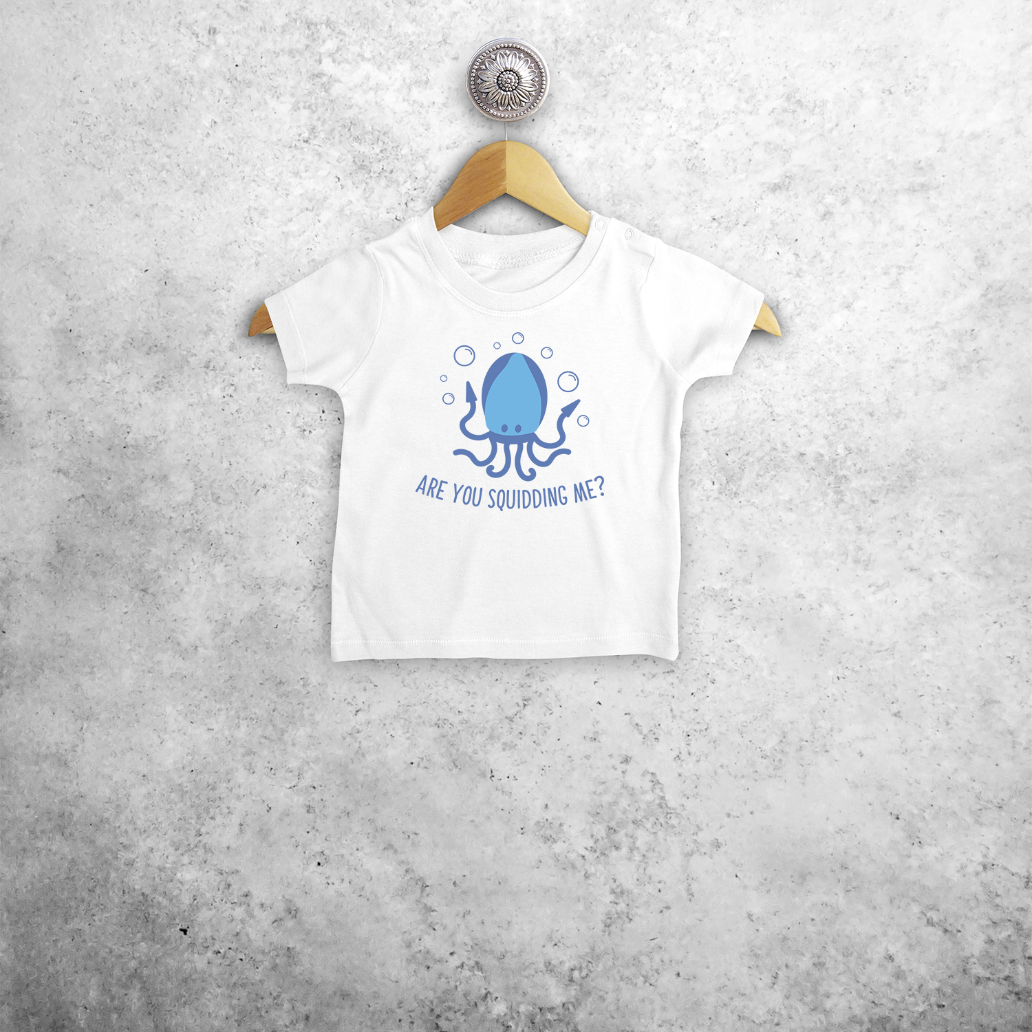 Are you squidding me?' baby shirt met korte mouwen