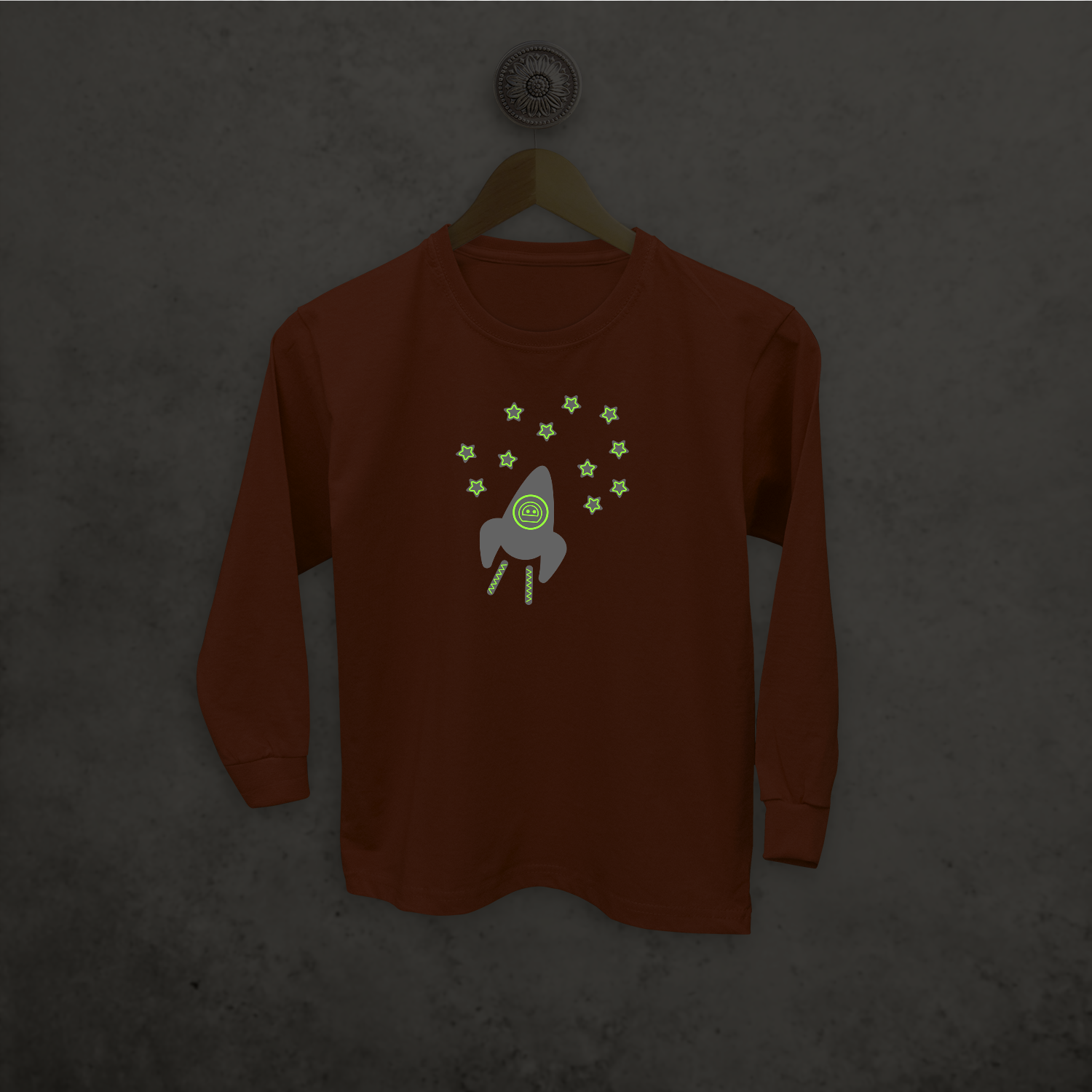 Astronaut glow in the dark kind shirt met lange mouwen