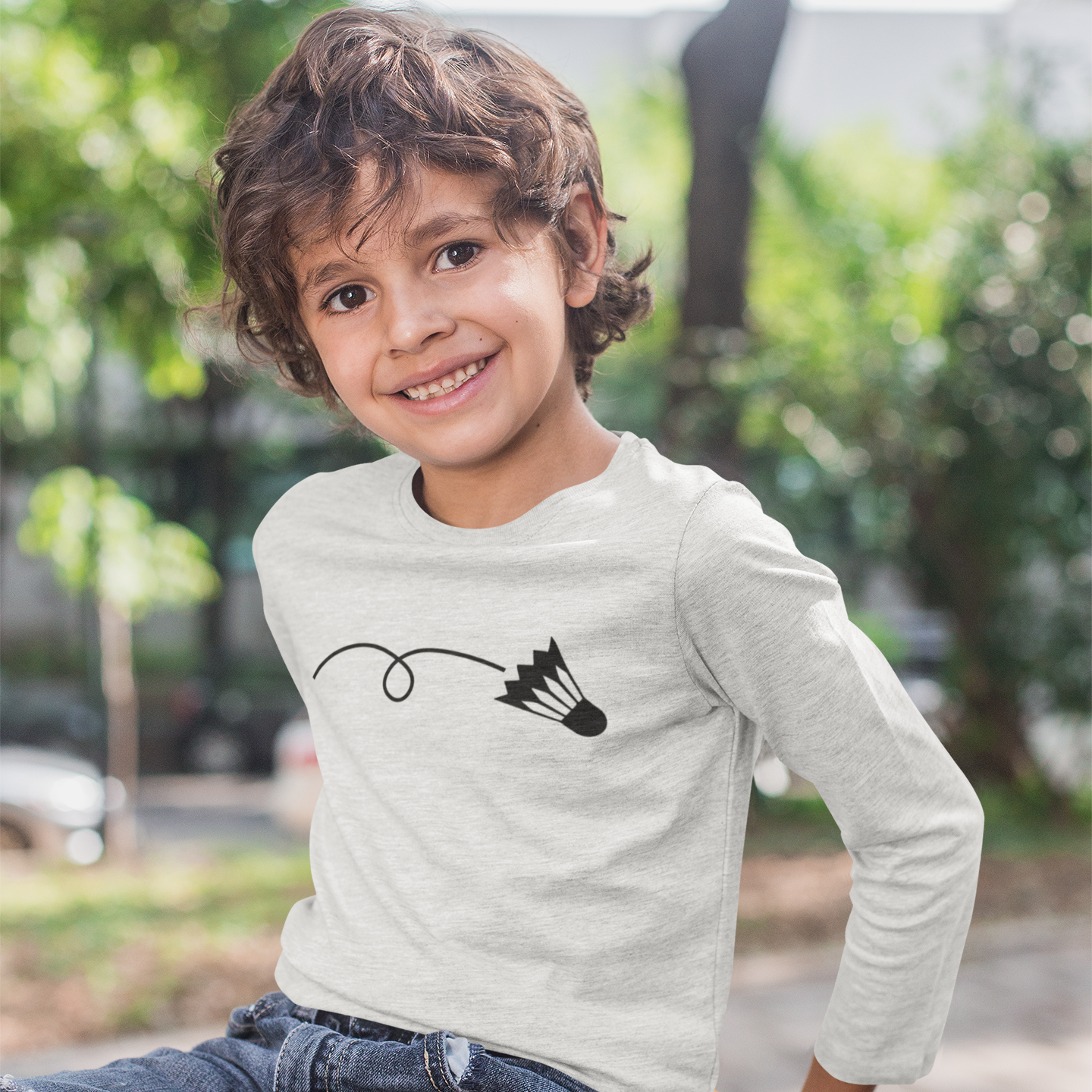 Badminton kind shirt met lange mouwen