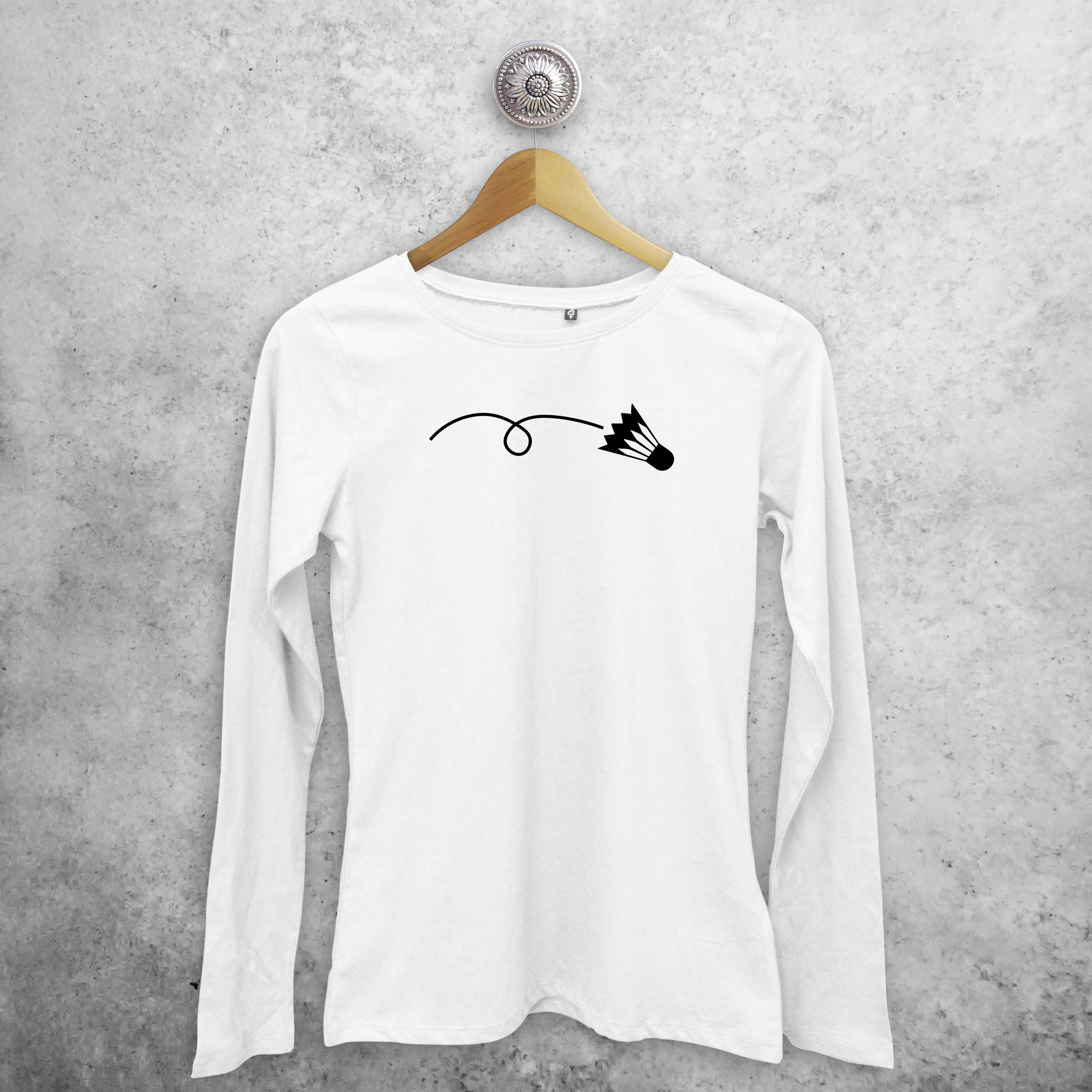 Badminton volwassene shirt met lange mouwen