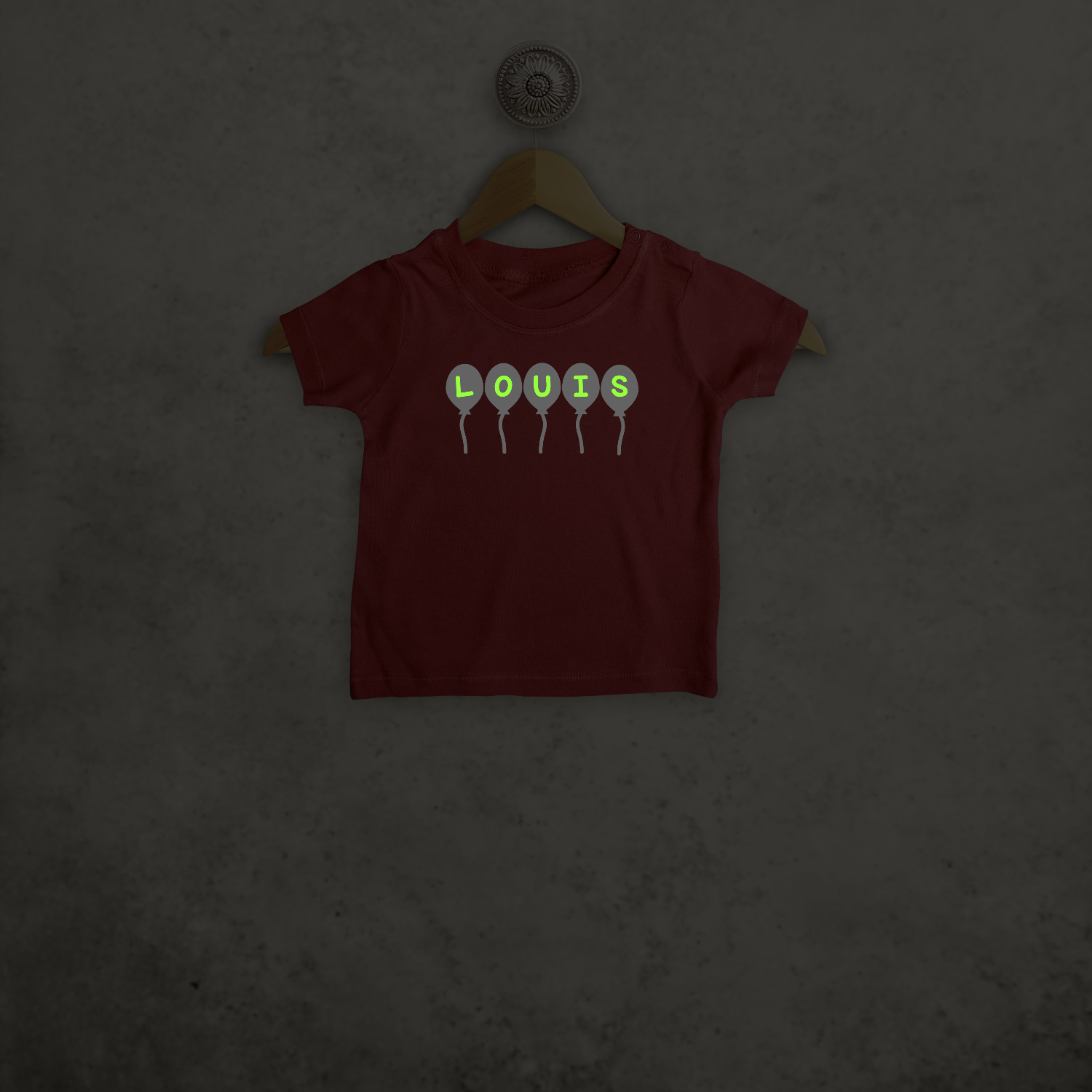 Ballonnen glow in the dark baby shirt met korte mouwen