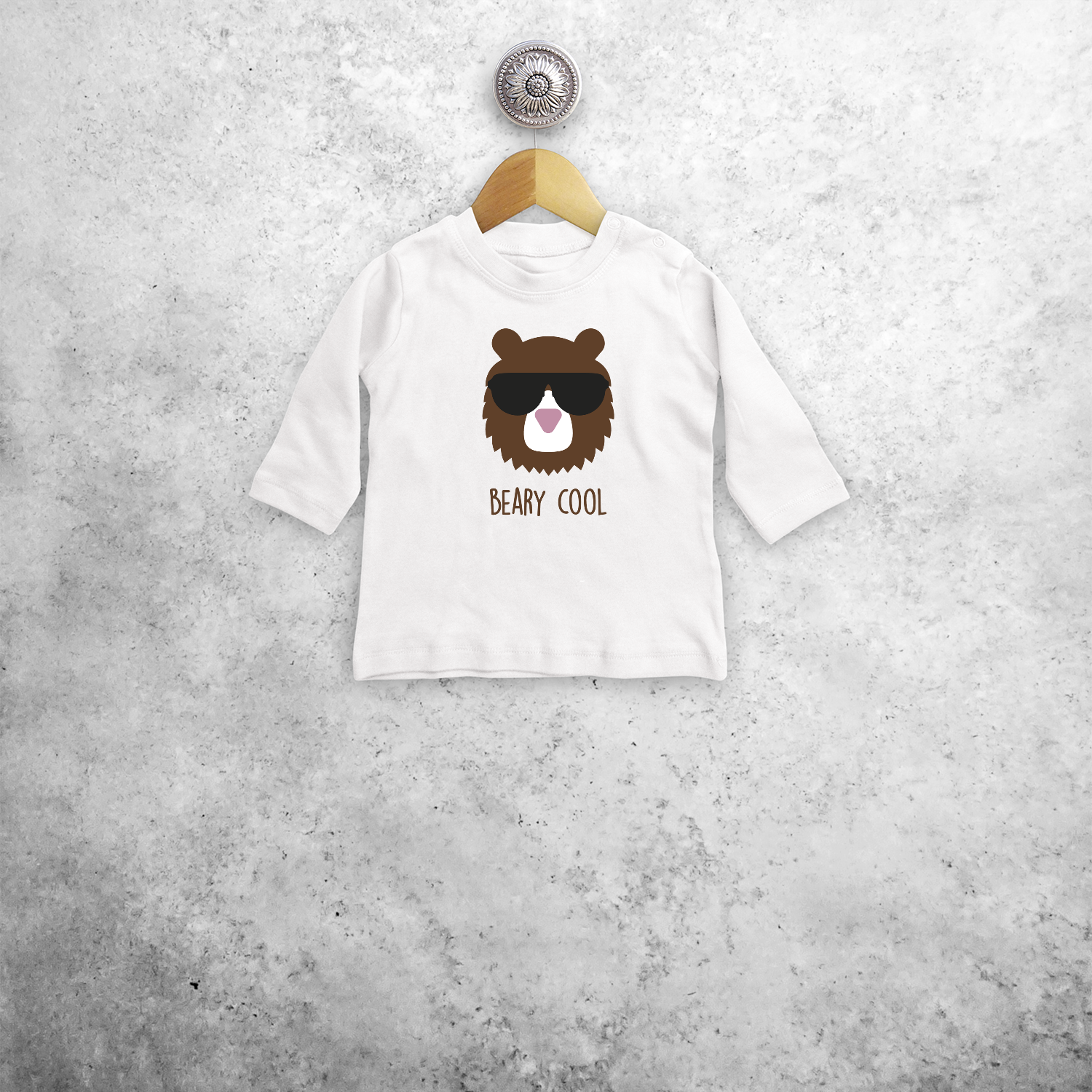 Beary cool' baby shirt met lange mouwen