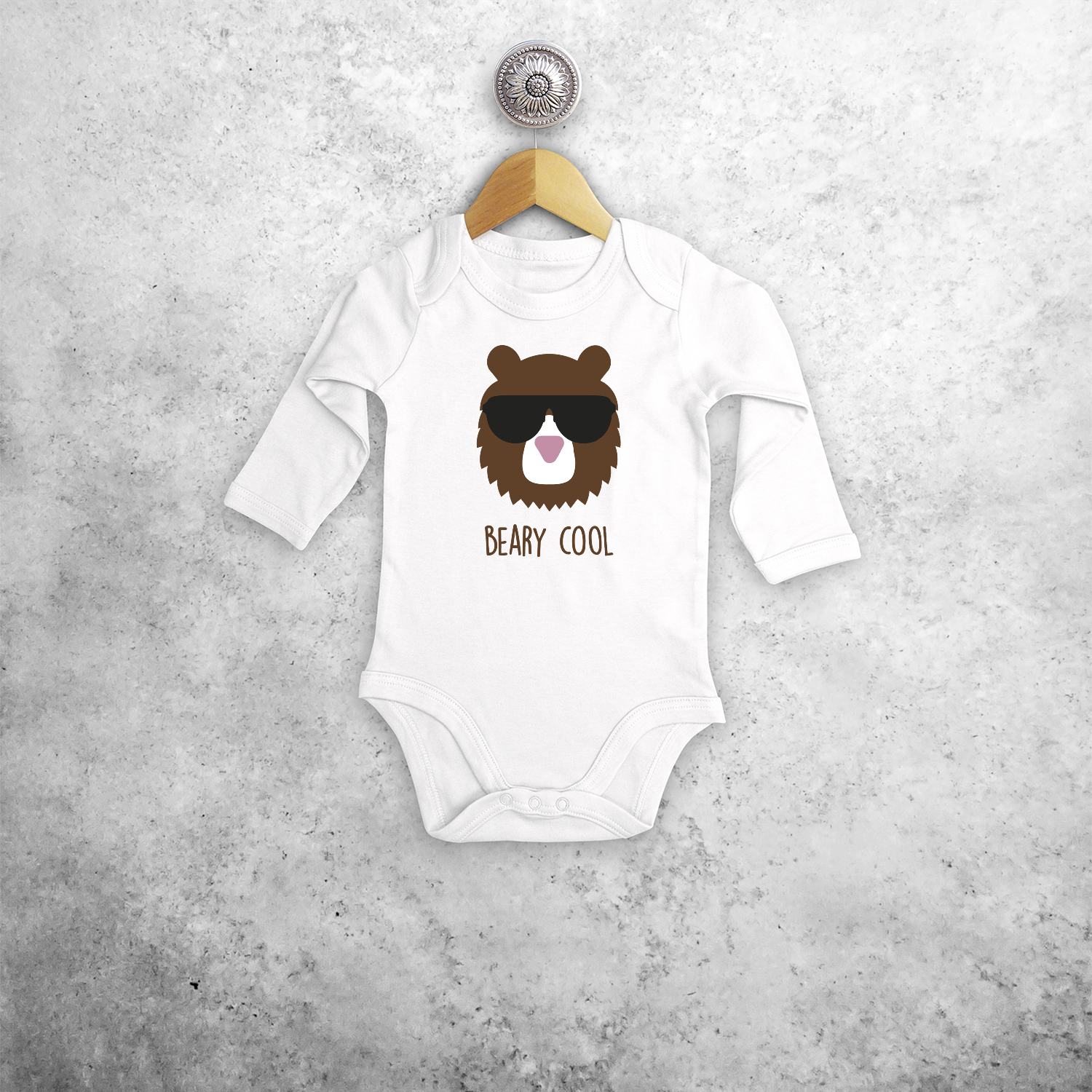 Beary cool' baby kruippakje met lange mouwen