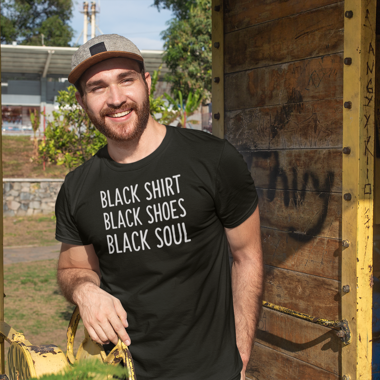 'Black shirt, Black shoes, Black soul' adult shirt