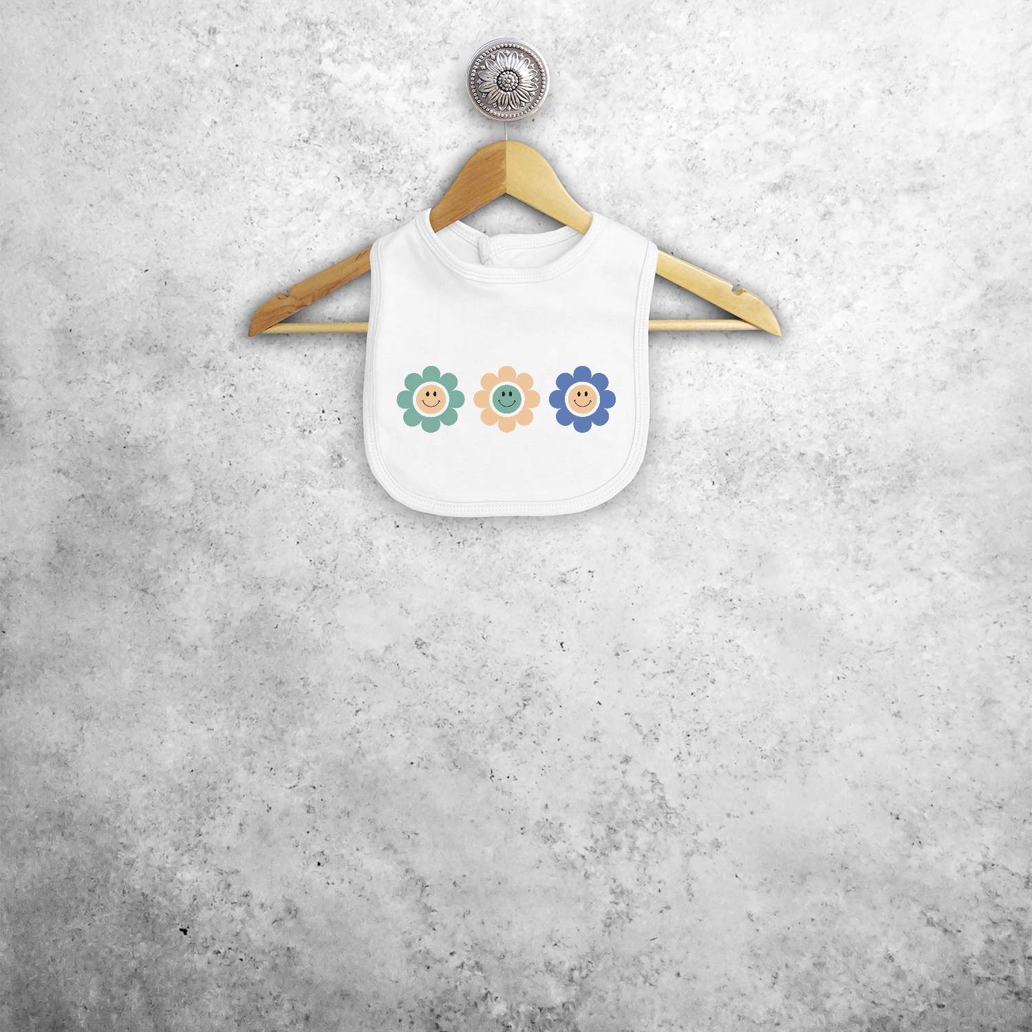 Smiley bloemen baby slab