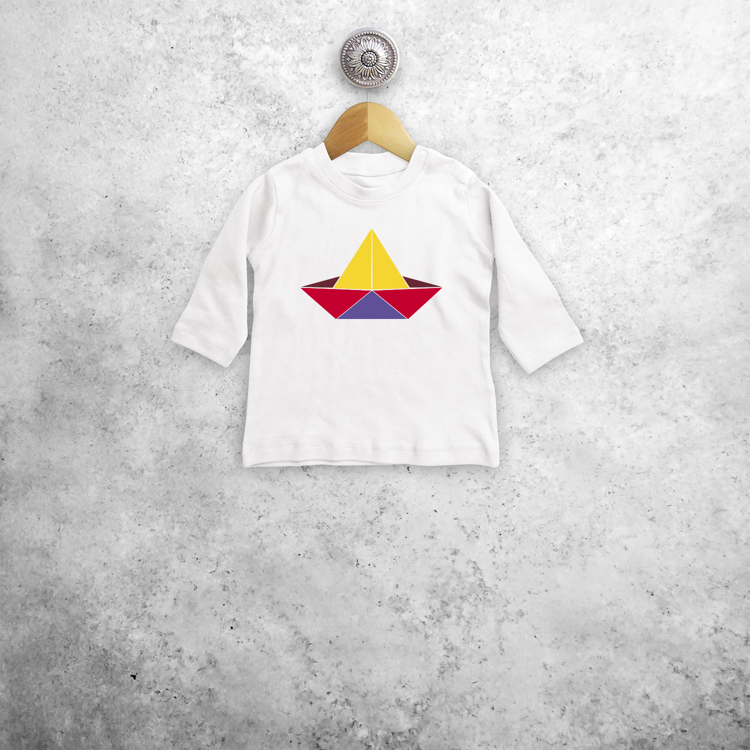 Boot baby shirt met lange mouwen