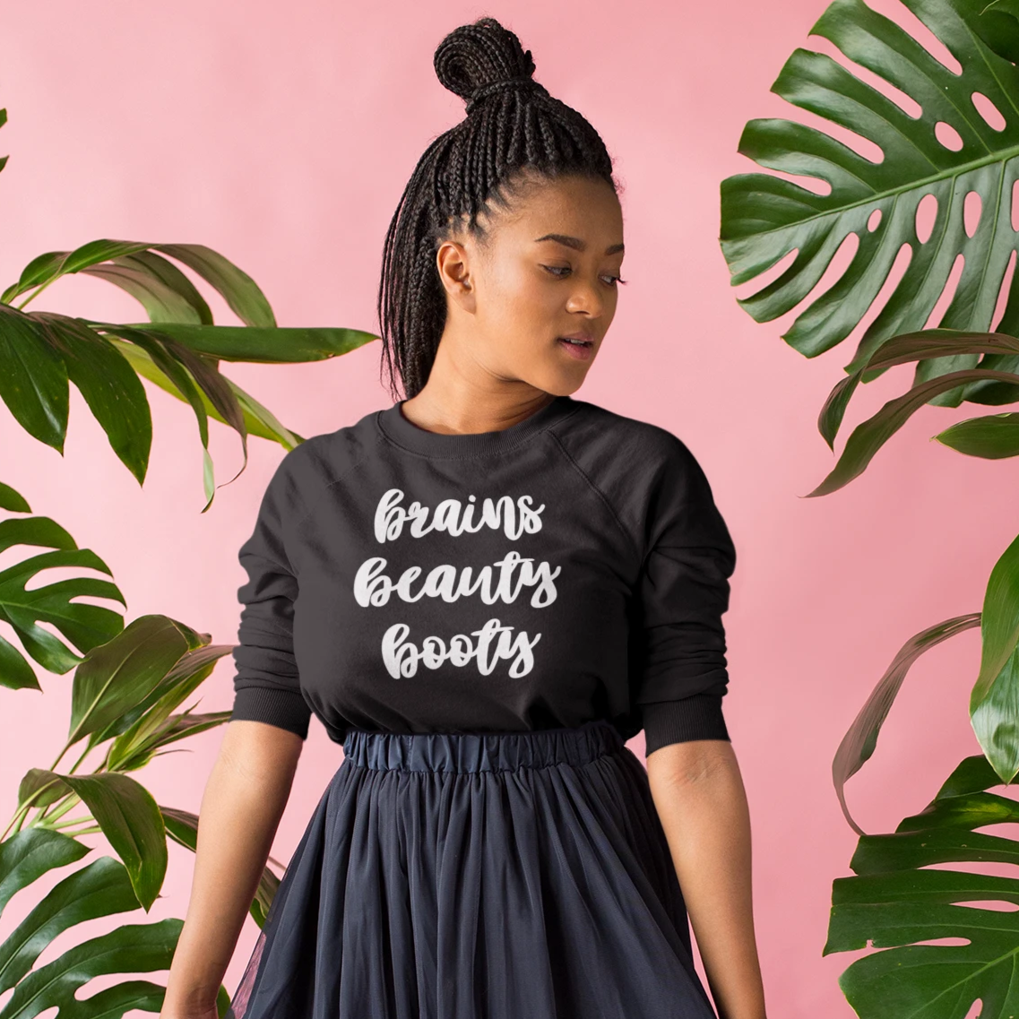 'Brains, beauty, booty' trui