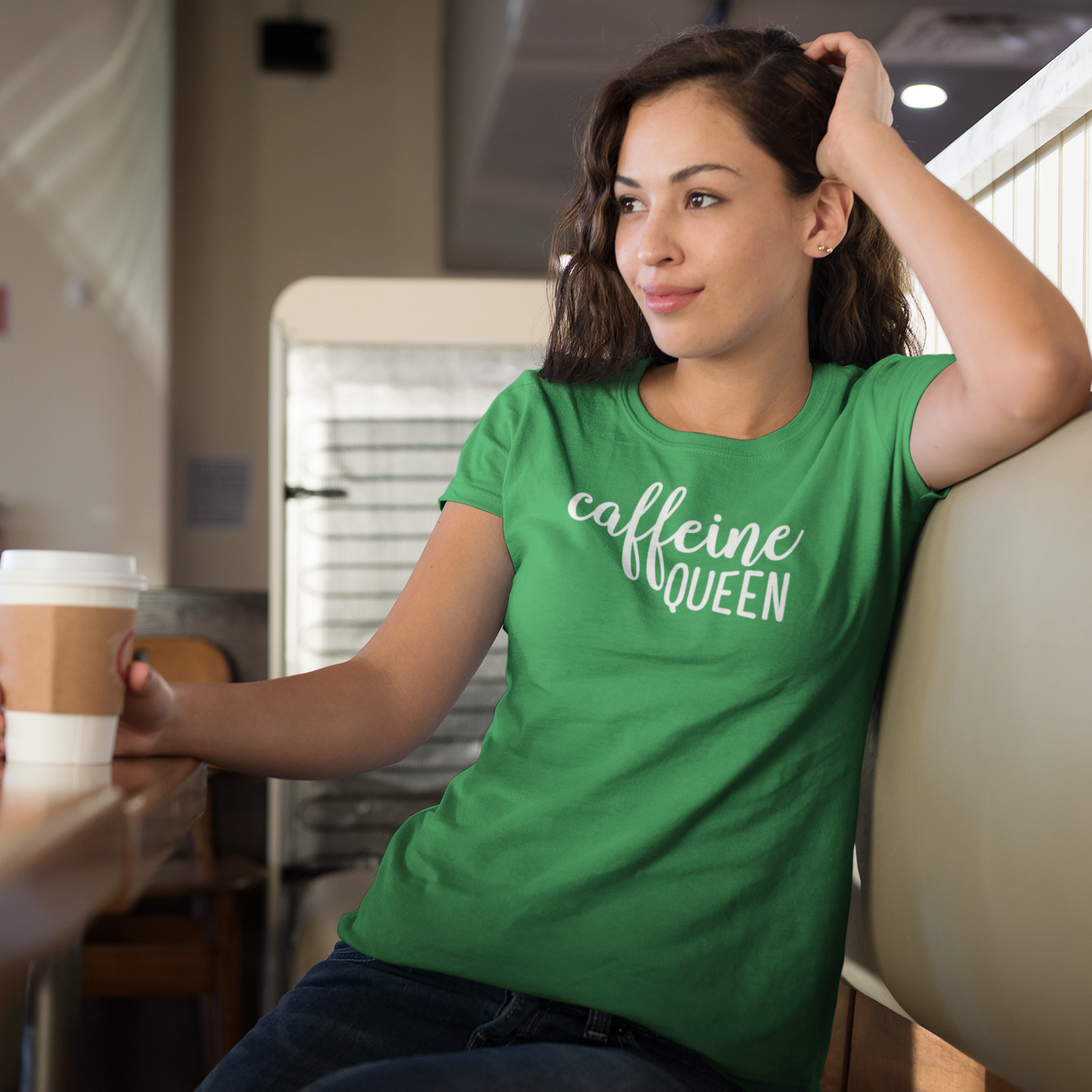 'Caffeine queen' volwassene shirt