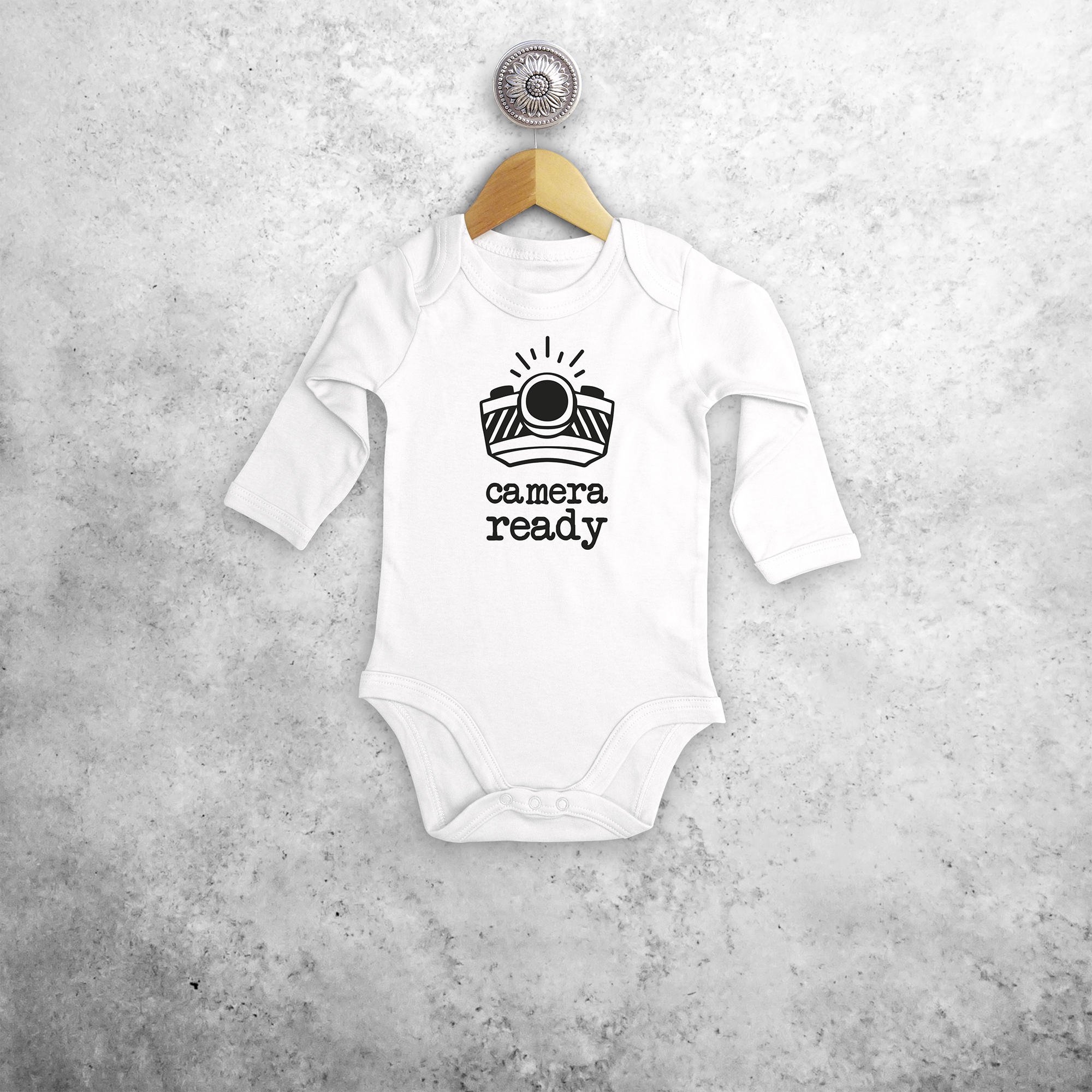 'Camera ready' baby longsleeve bodysuit