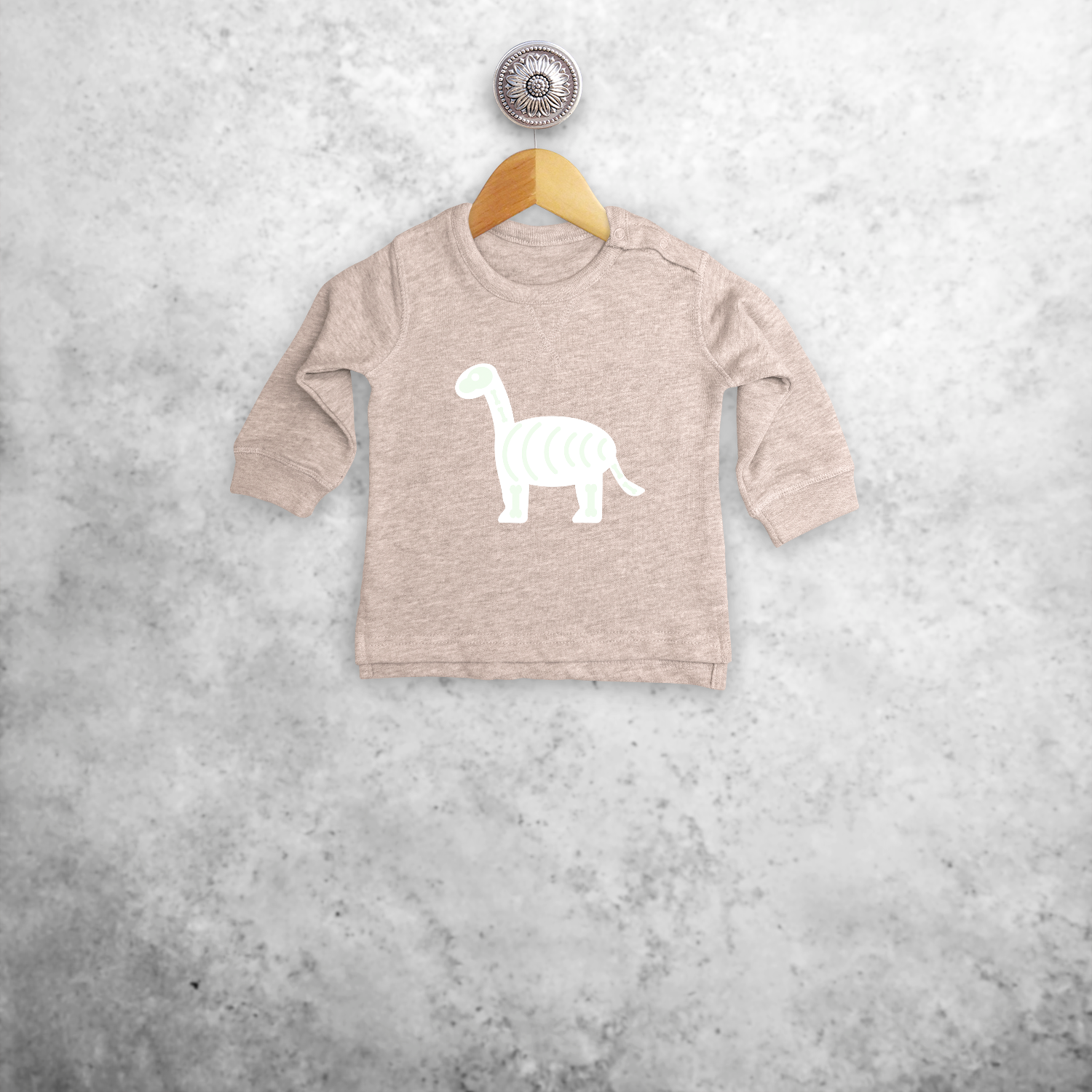 Dino glow in the dark baby trui