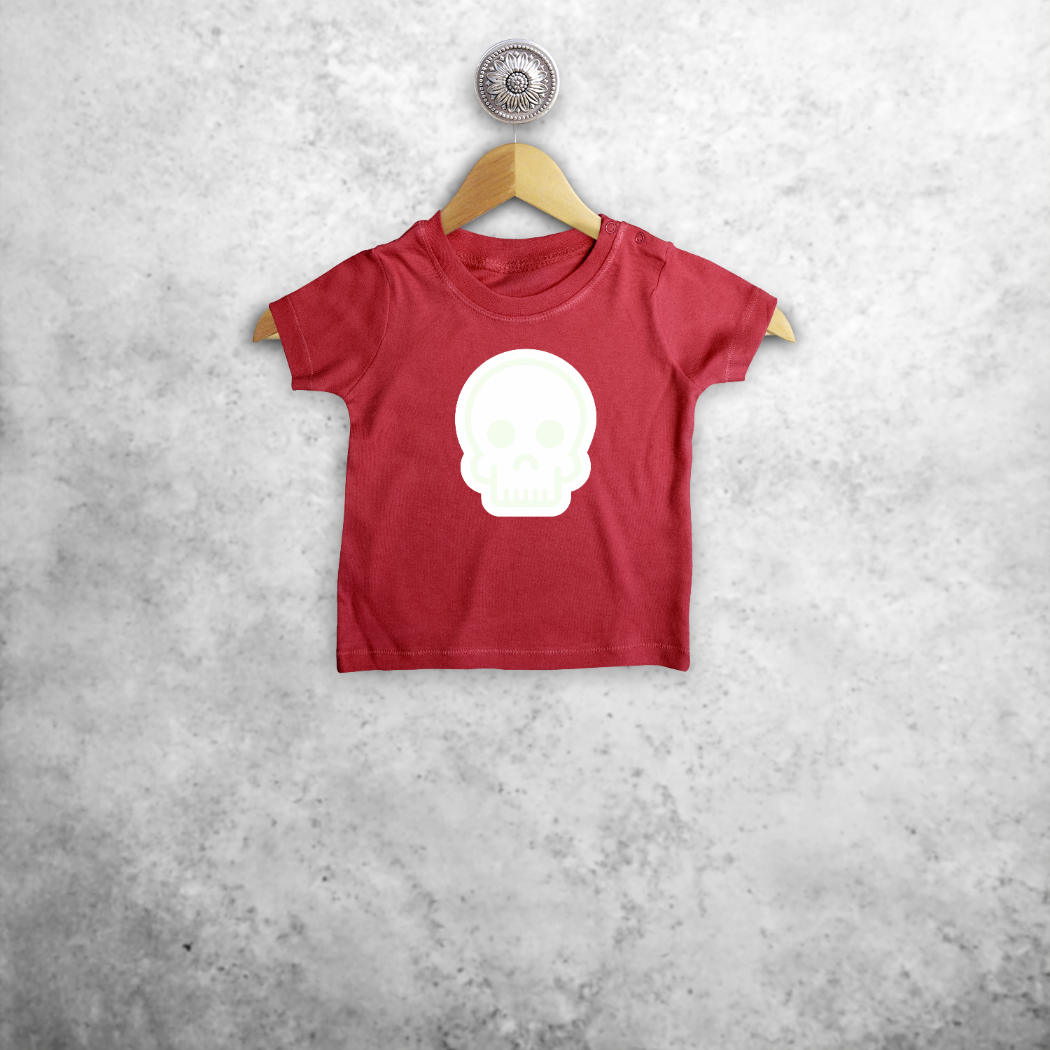 Doodskop glow in the dark baby shirt met korte mouwen
