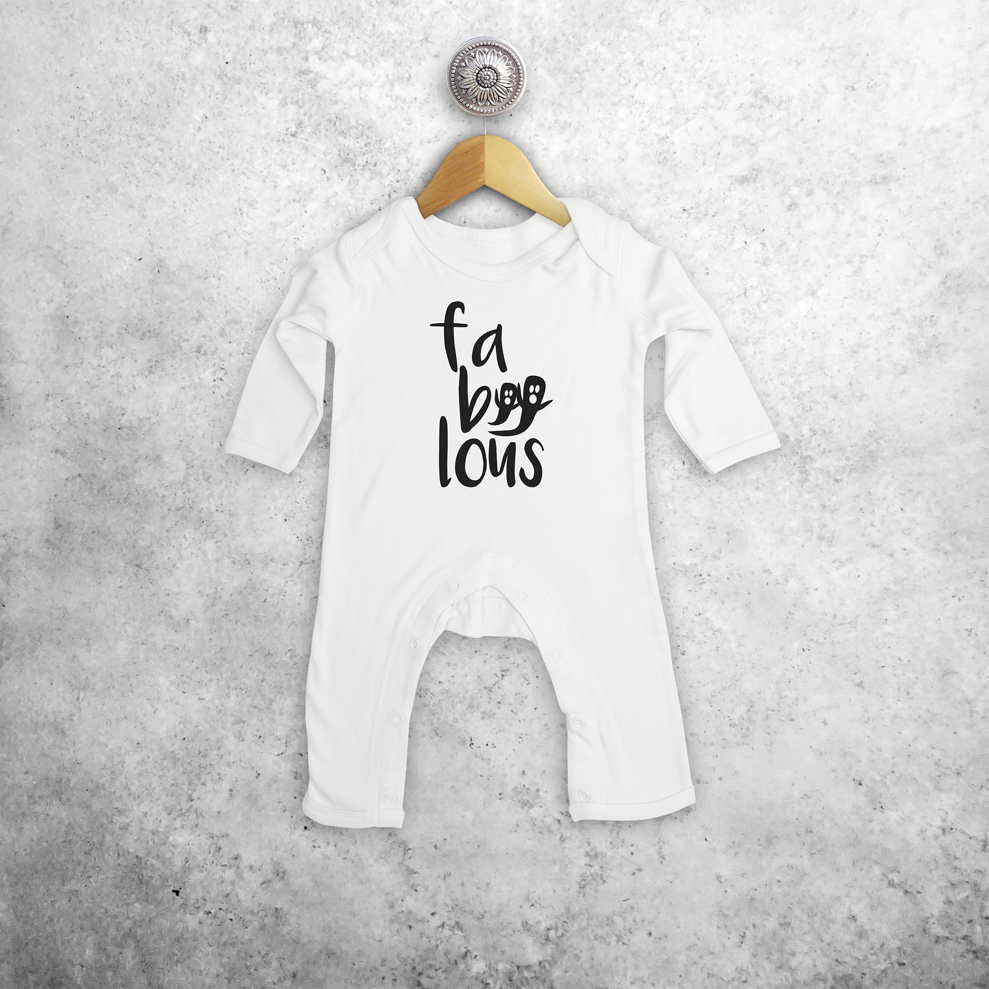 'Fa-boo-lous' baby romper met lange mouwen