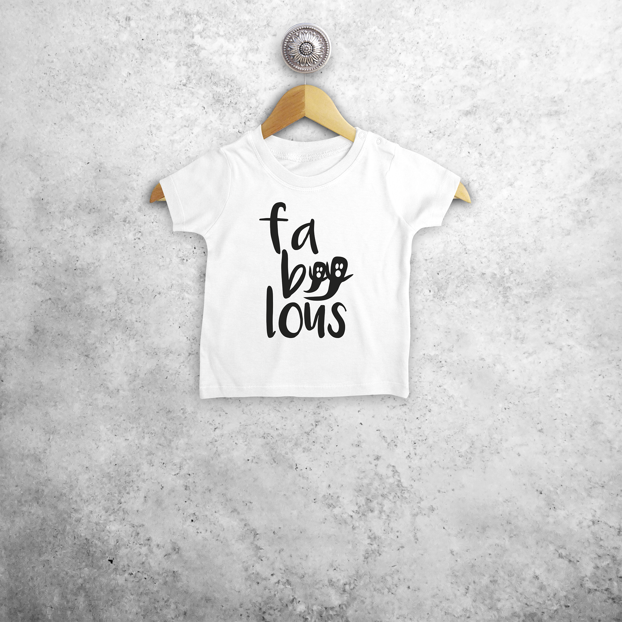 'Fa-boo-lous' baby shirt met korte mouwen