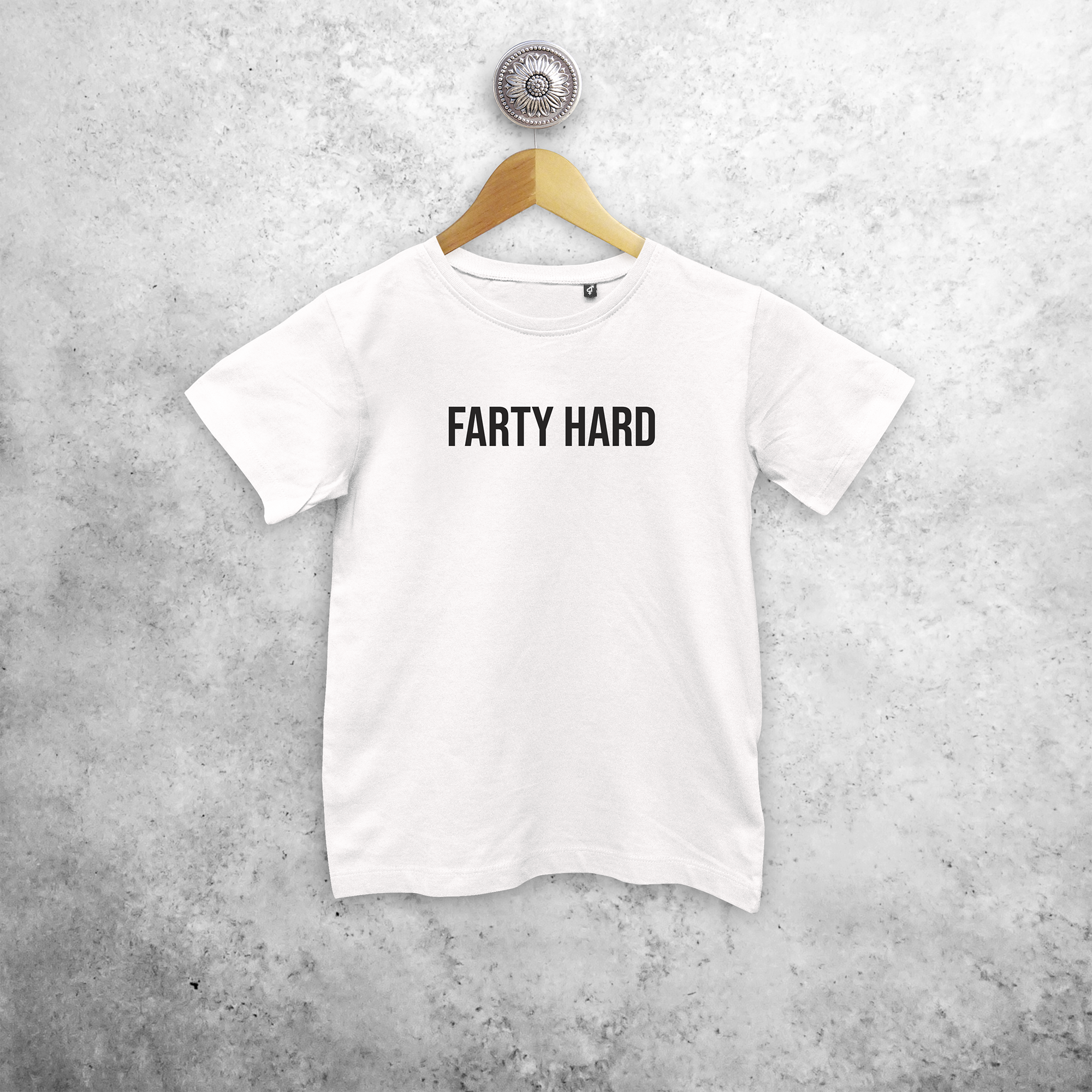 'Farty hard' kind shirt met korte mouwen