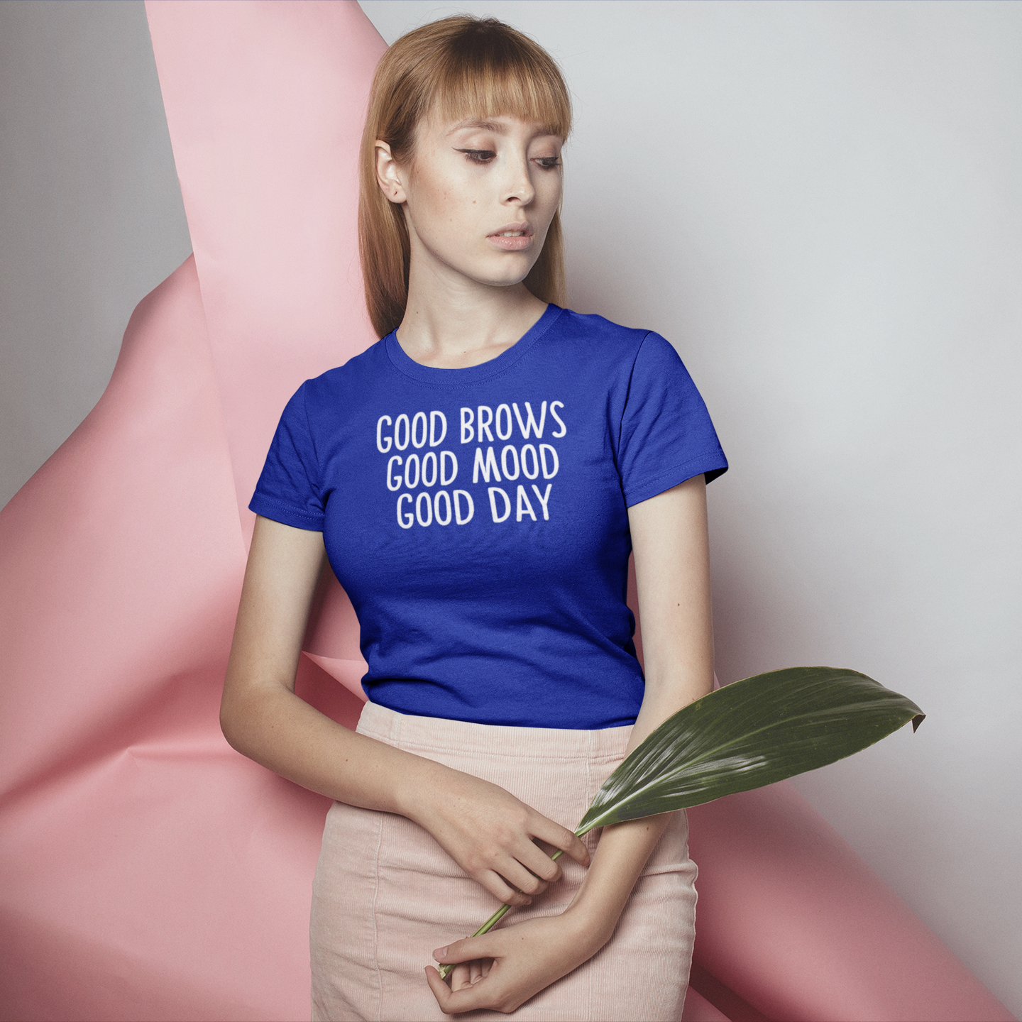 'Good brows, Good mood, Good day' volwassene shirt