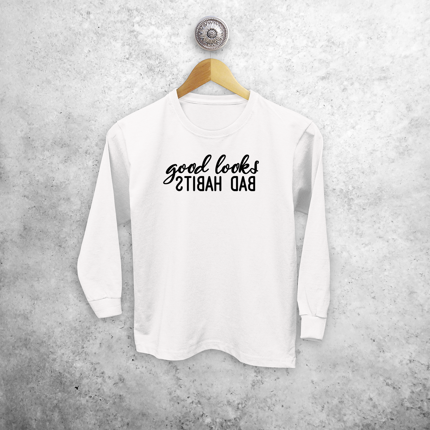 'Good looks - Bad habits' kind shirt met lange mouwen