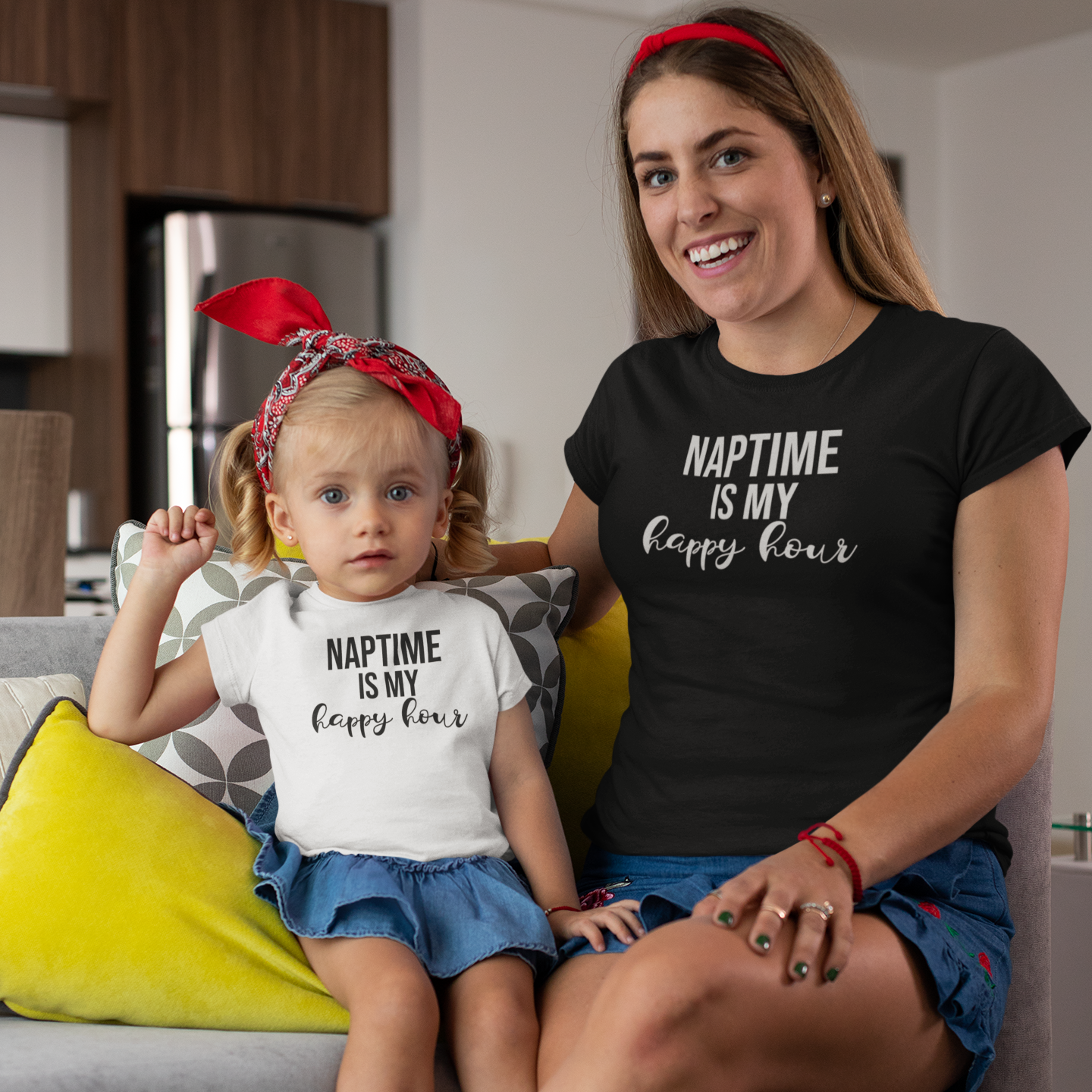'Naptime is my happy hour' kind shirt met korte mouwen