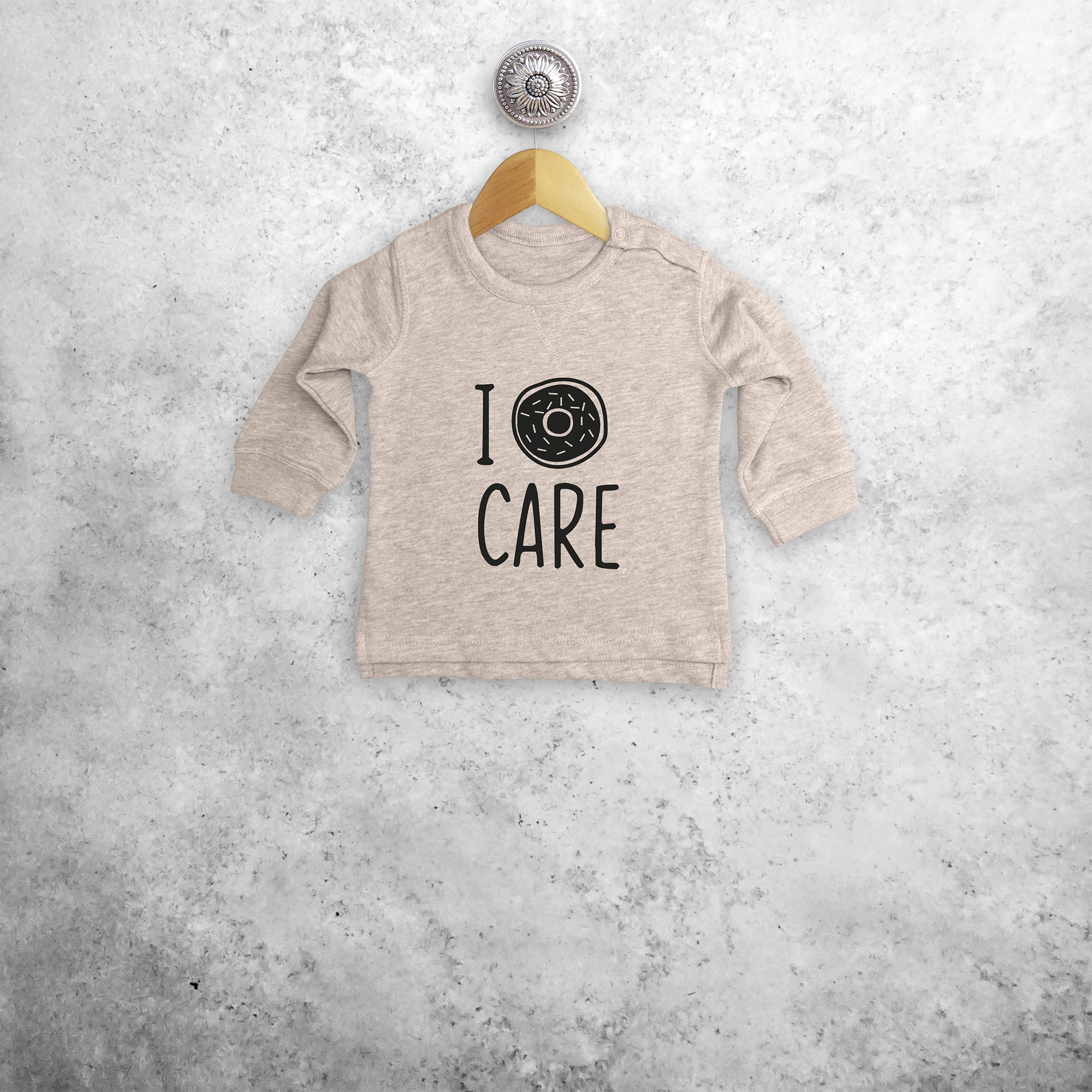 'I donut care' baby trui